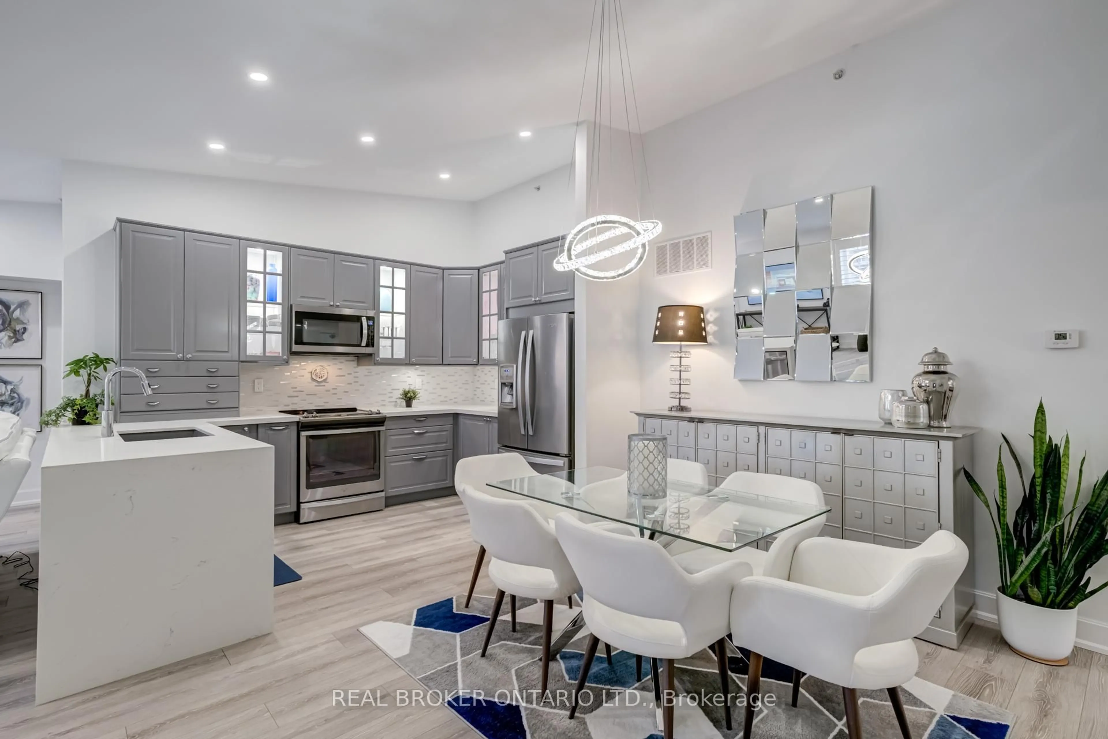 Contemporary kitchen, ceramic/tile floor for 1460 Bishops Gate #413, Oakville Ontario L6M 4N5