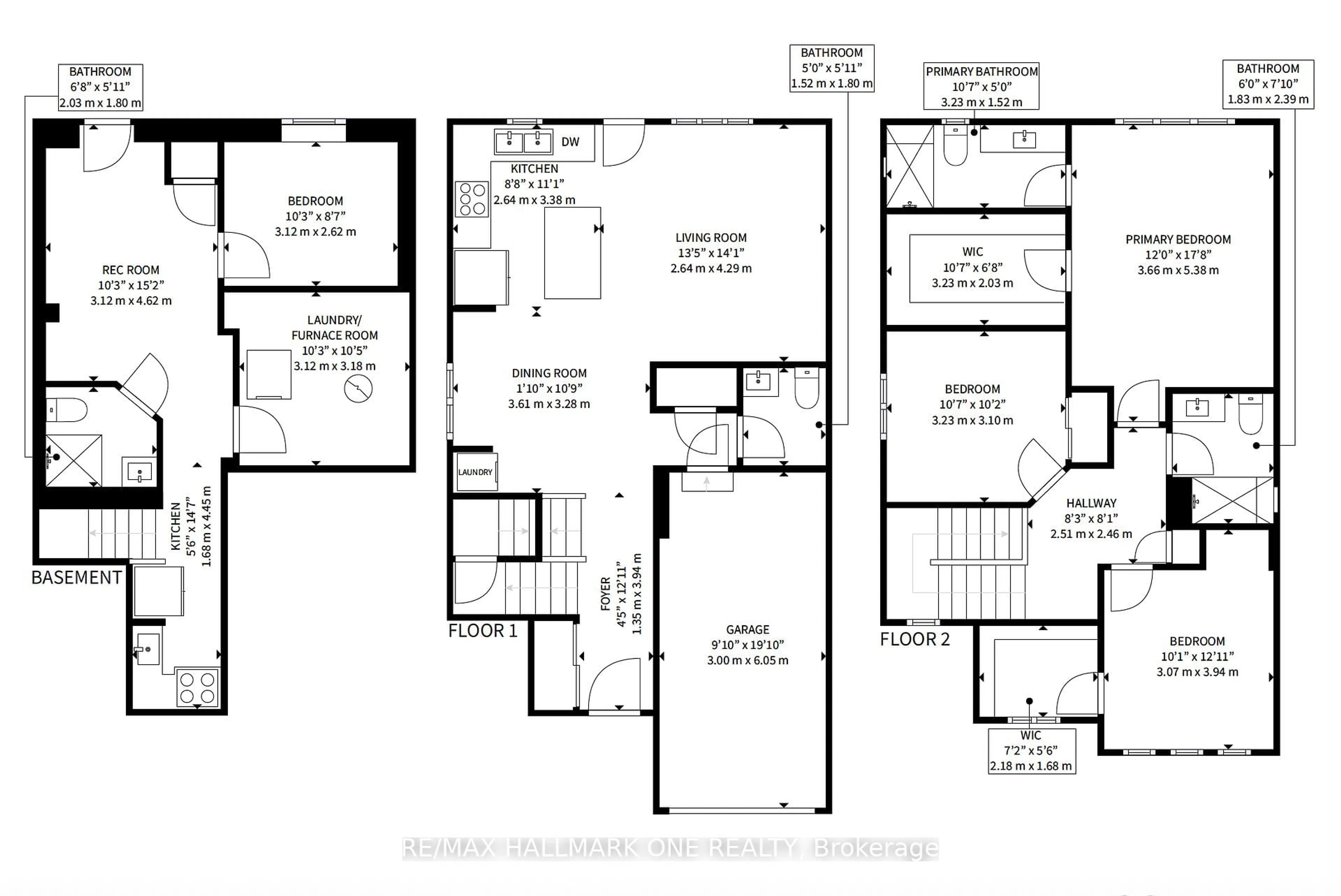 Floor plan for 193 Robert Parkinson Dr, Brampton Ontario L7A 0G3