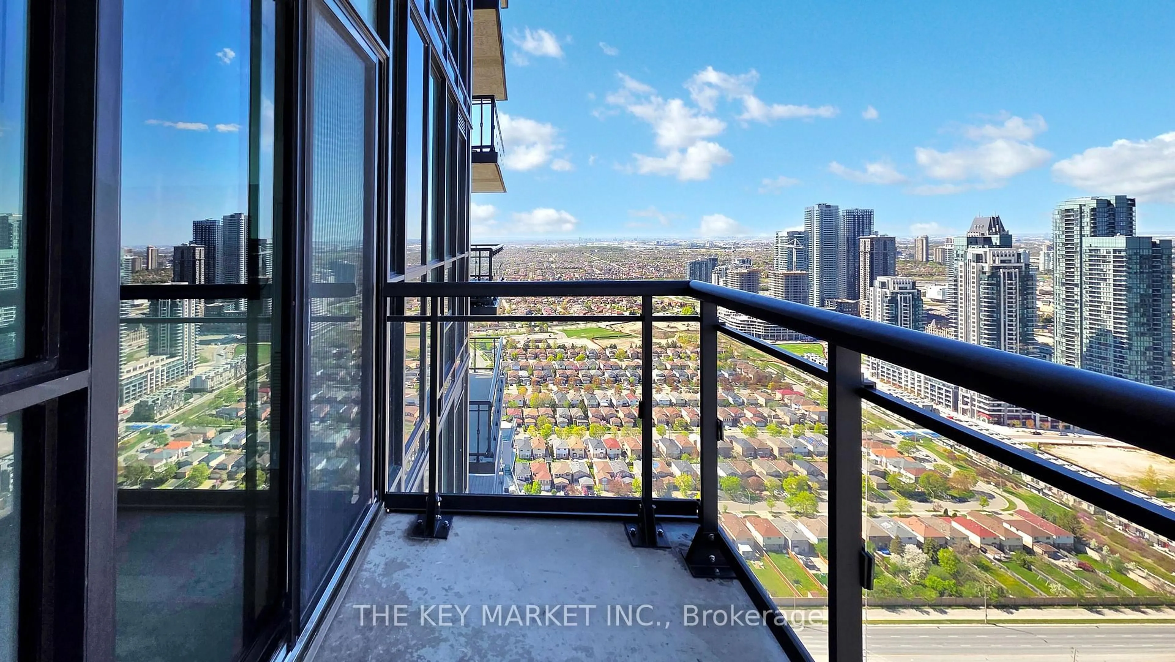 Balcony in the apartment, city buildings view from balcony for 3975 Grand Park Dr #4110, Mississauga Ontario L5B 0K4