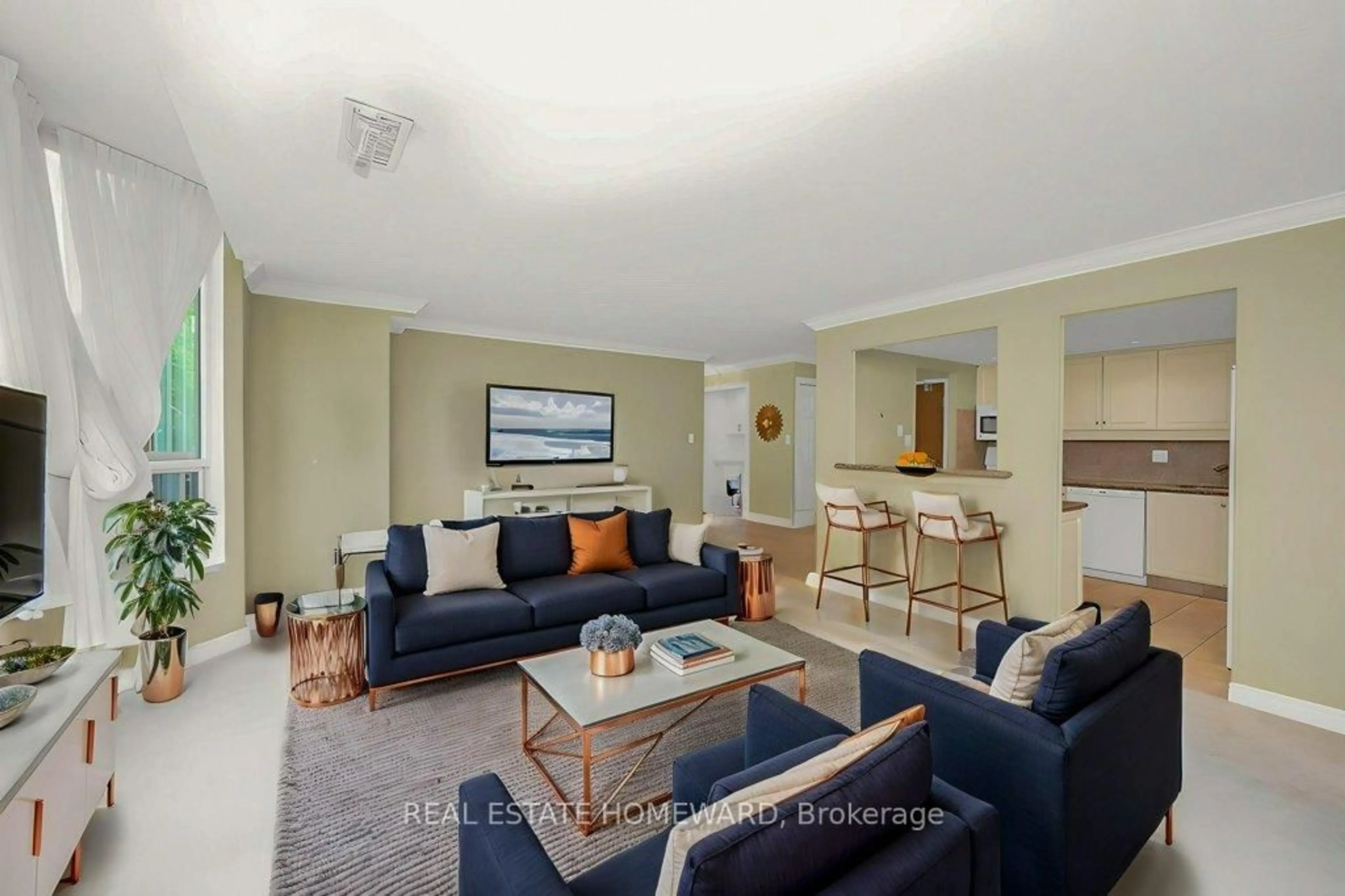Living room with furniture, unknown for 2121 Lakeshore Rd #203, Burlington Ontario L7R 1C9