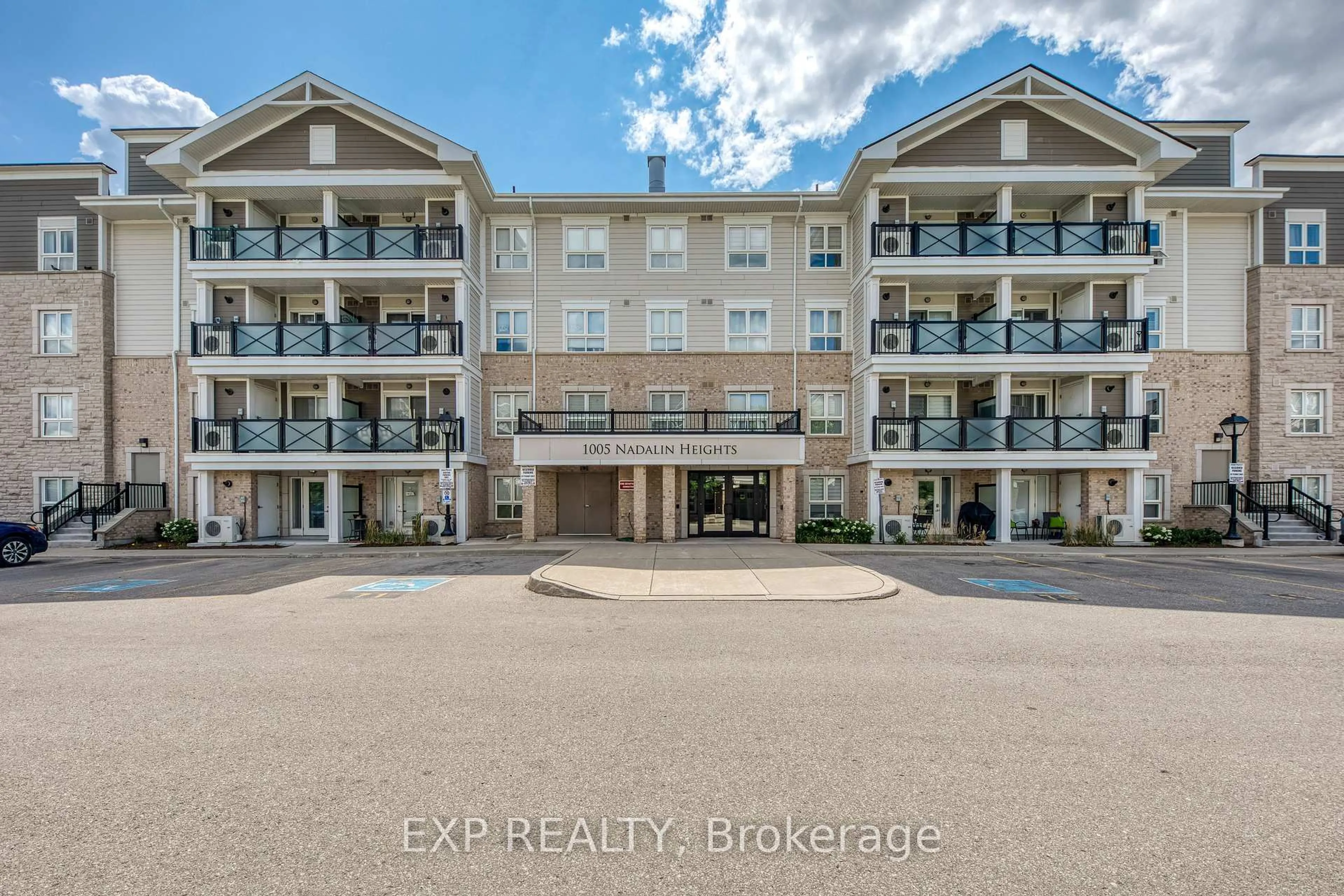 A pic from outside/outdoor area/front of a property/back of a property/a pic from drone, building for 1005 Nadalin Hts #406, Milton Ontario L9T 8R4