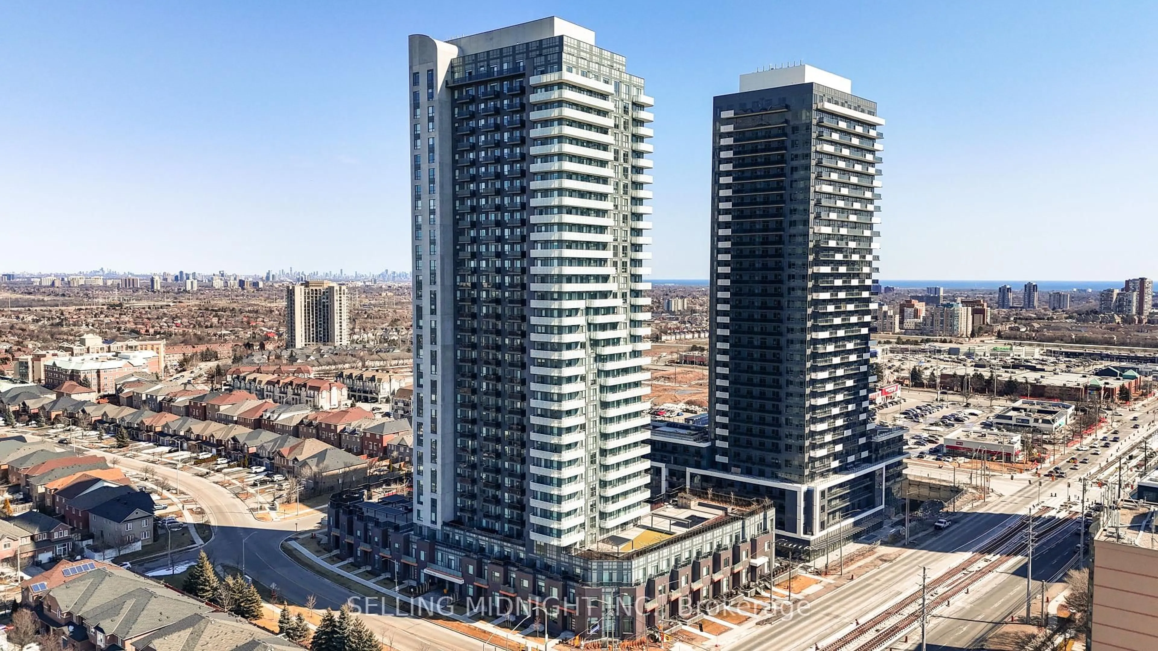 A pic from outside/outdoor area/front of a property/back of a property/a pic from drone, city buildings view from balcony for 8 Nahani Way #502, Mississauga Ontario L4Z 4J8
