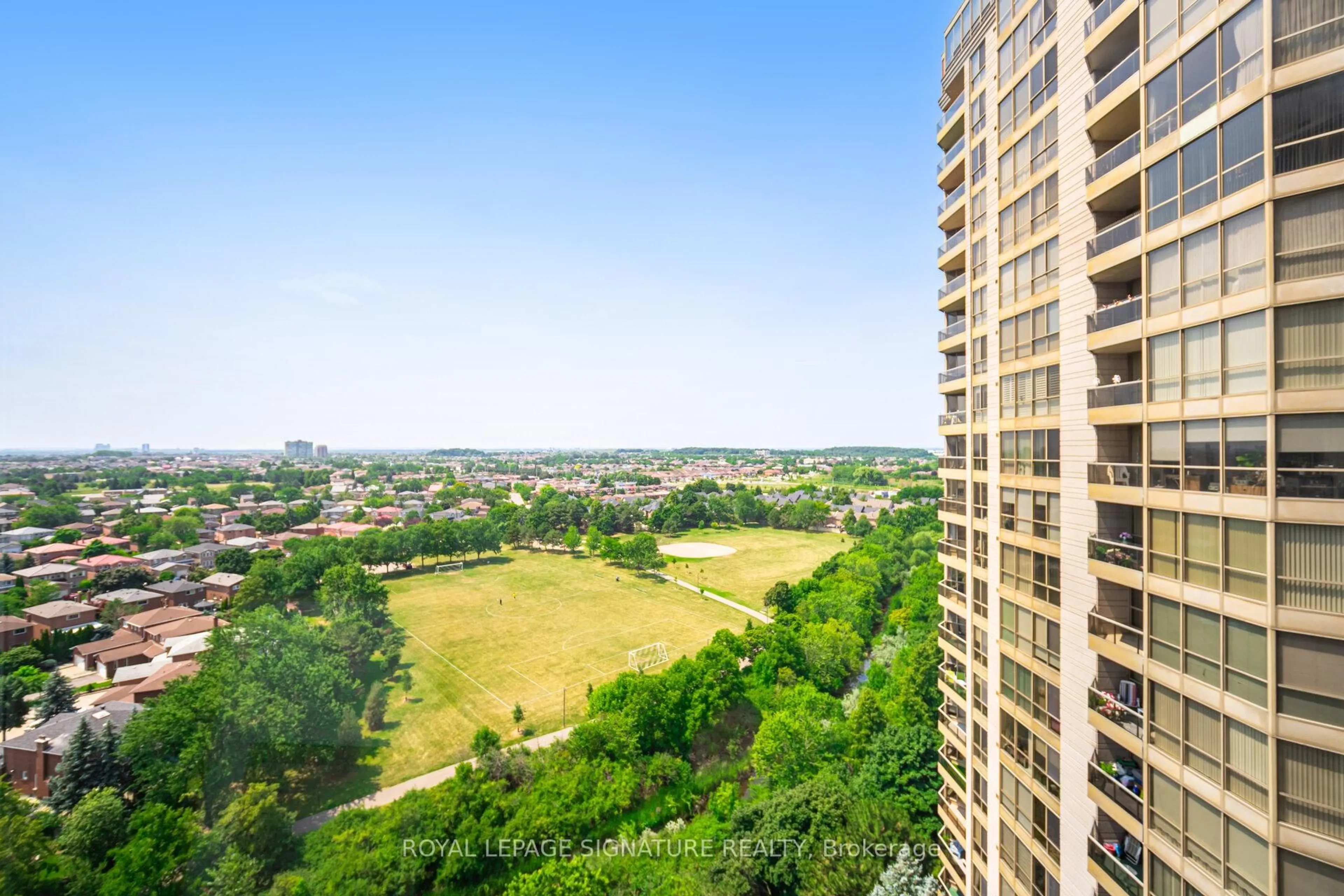 A pic from outside/outdoor area/front of a property/back of a property/a pic from drone, city buildings view from balcony for 55 Kingsbridge Garden Circ #1501, Mississauga Ontario L5R 1Y1