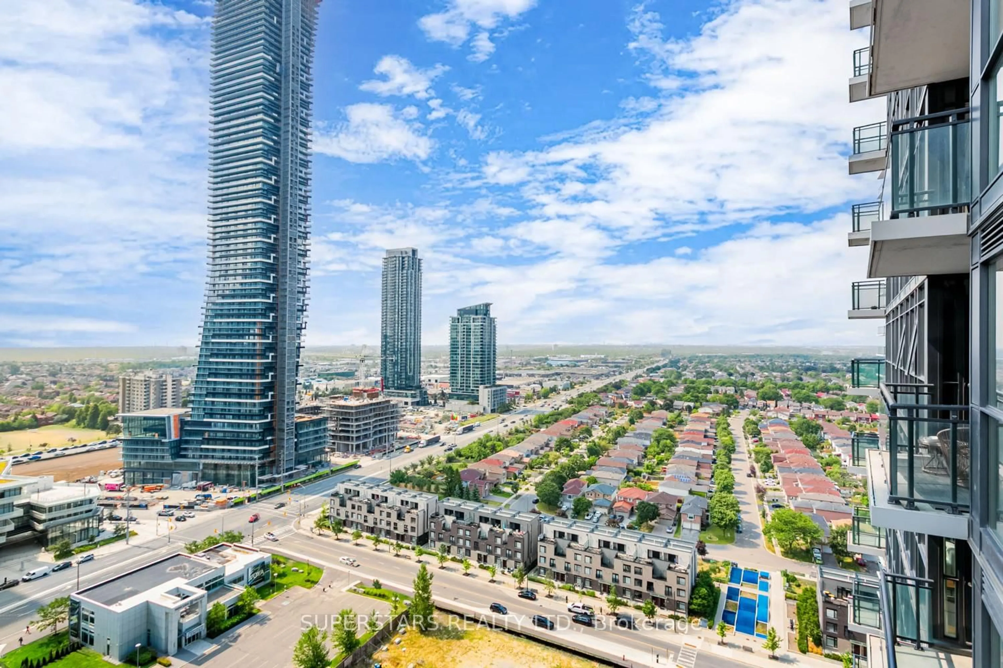 A pic from outside/outdoor area/front of a property/back of a property/a pic from drone, city buildings view from balcony for 4065 Brickstone Mews #2102, Mississauga Ontario L5B 0G3