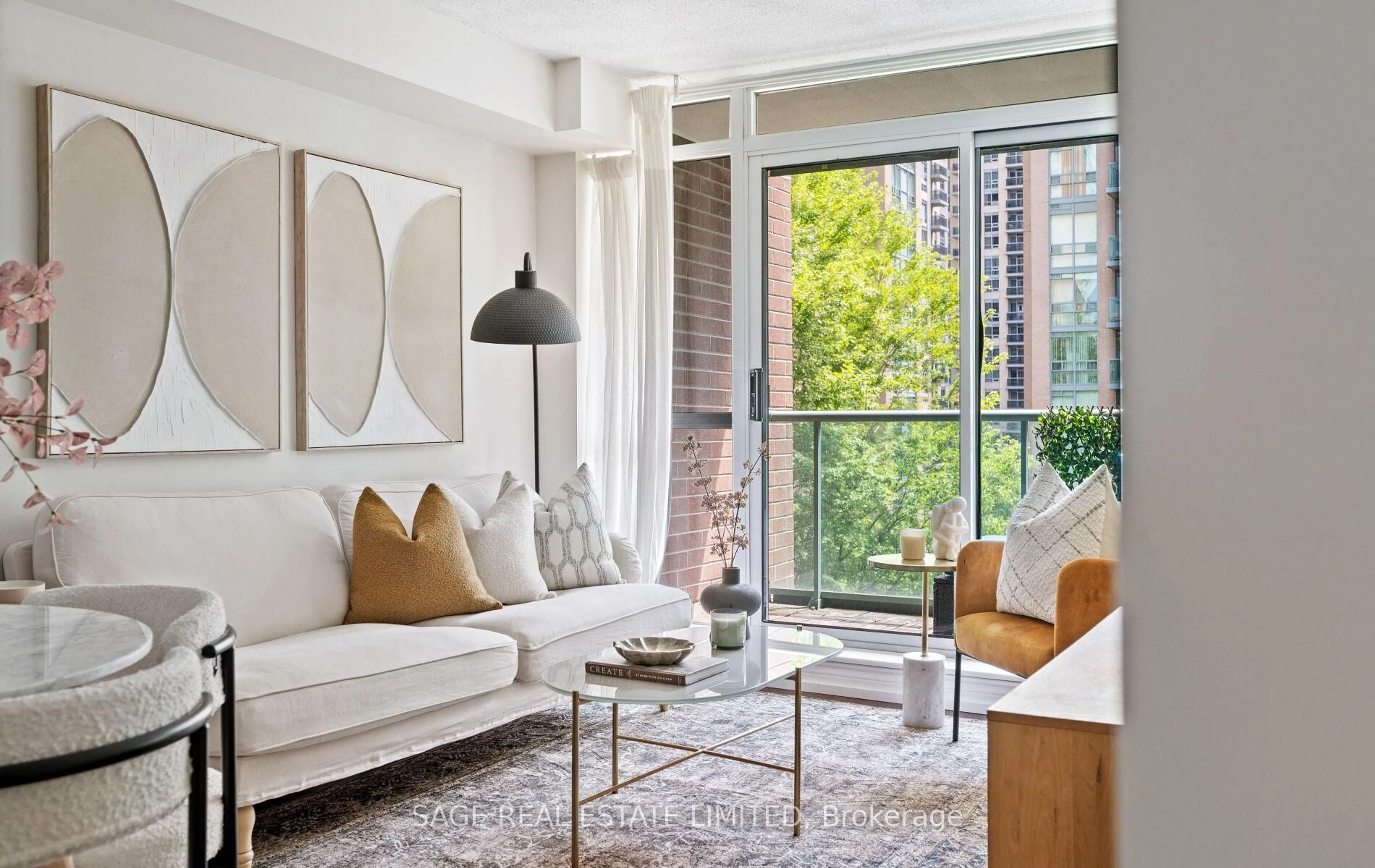 Living room with furniture, unknown for 11 Michael Power Pl #514, Toronto Ontario M9A 5G3