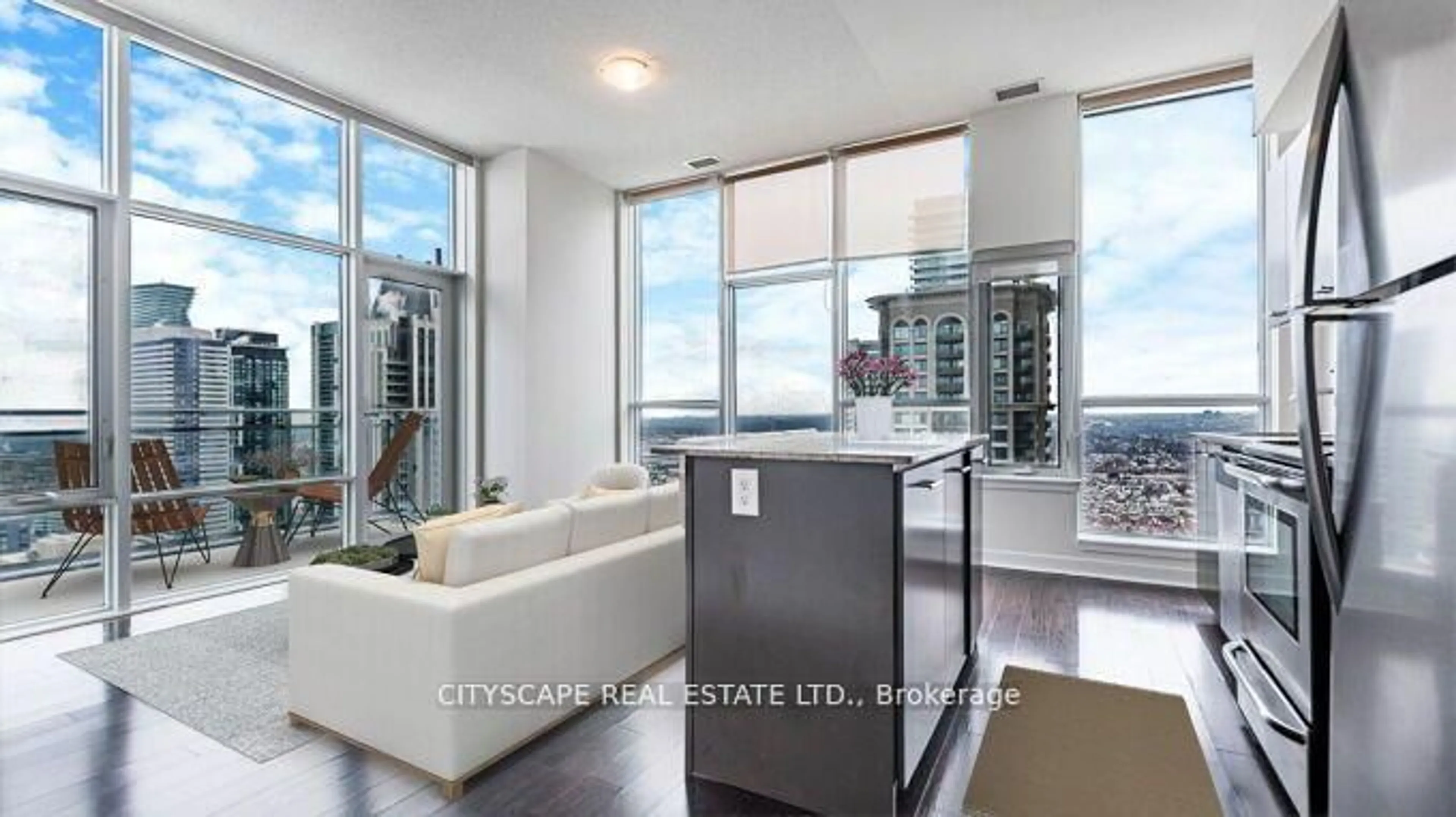 Living room with furniture, unknown for 360 Square One Dr #3205, Mississauga Ontario L5B 0G7