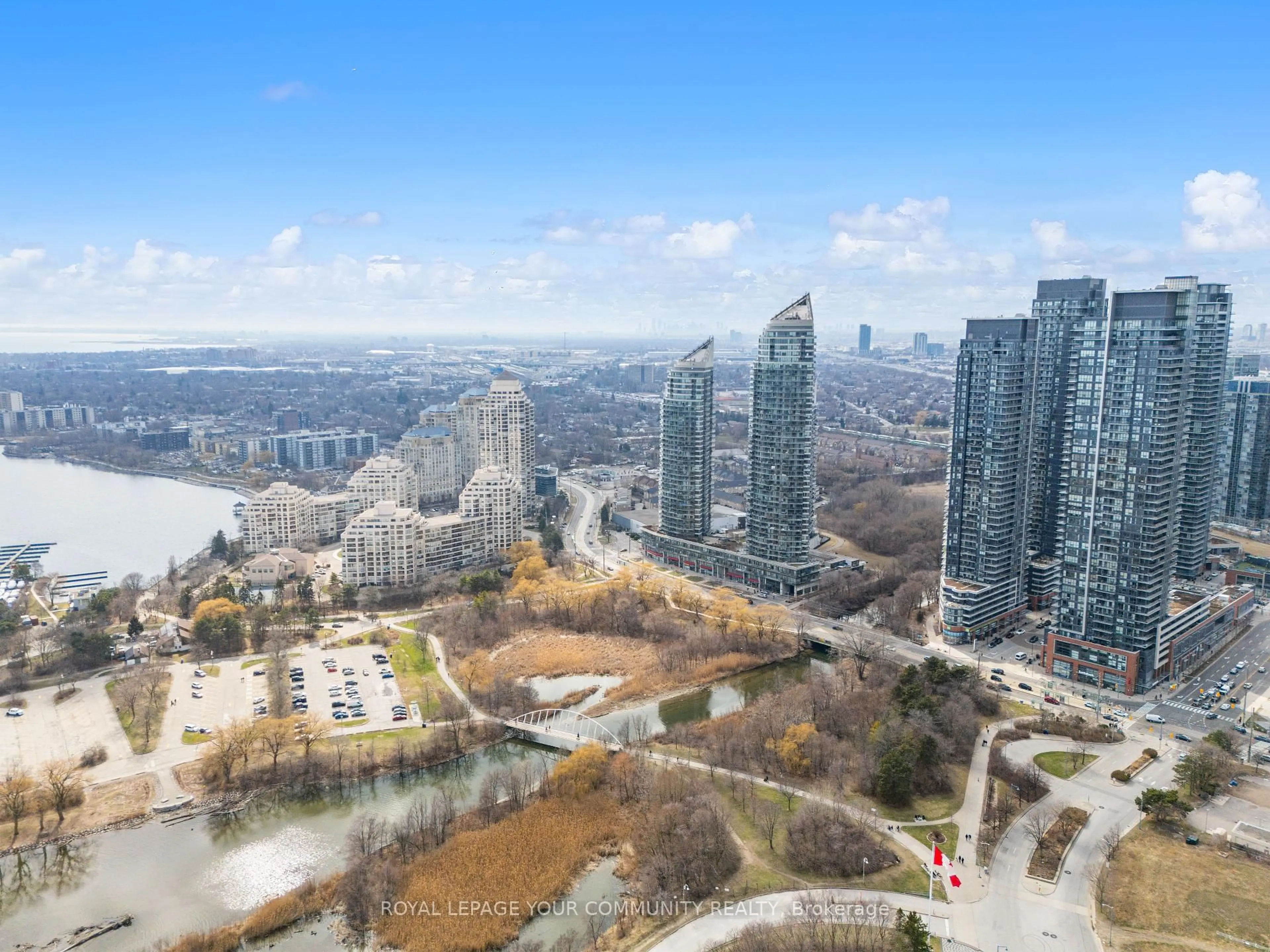 A pic from outside/outdoor area/front of a property/back of a property/a pic from drone, city buildings view from balcony for 15 Legion Rd #2101, Toronto Ontario M8V 0A9