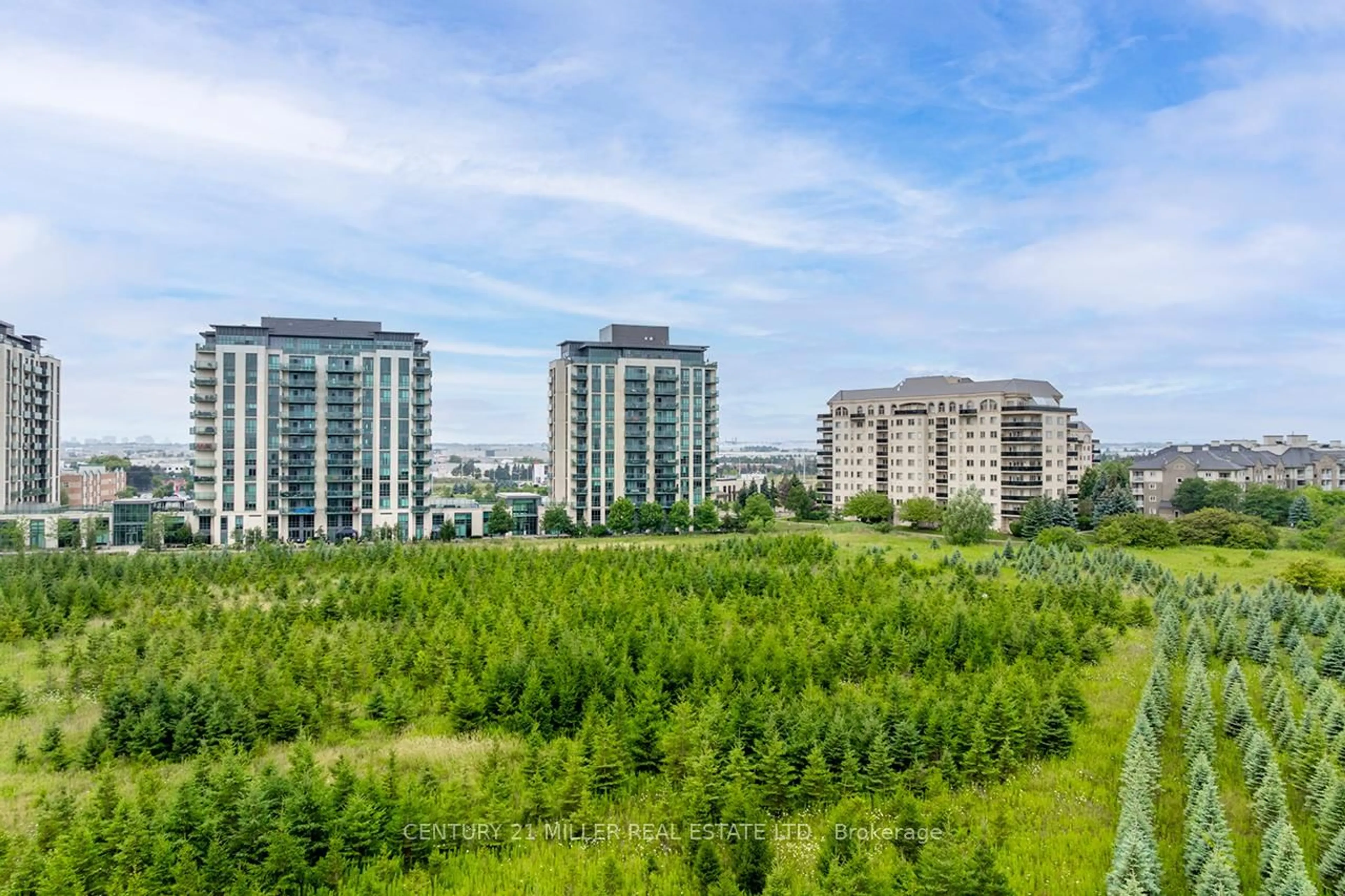 A pic from outside/outdoor area/front of a property/back of a property/a pic from drone, forest/trees view for 45 Yorkland Blvd #904, Brampton Ontario L6P 4B4
