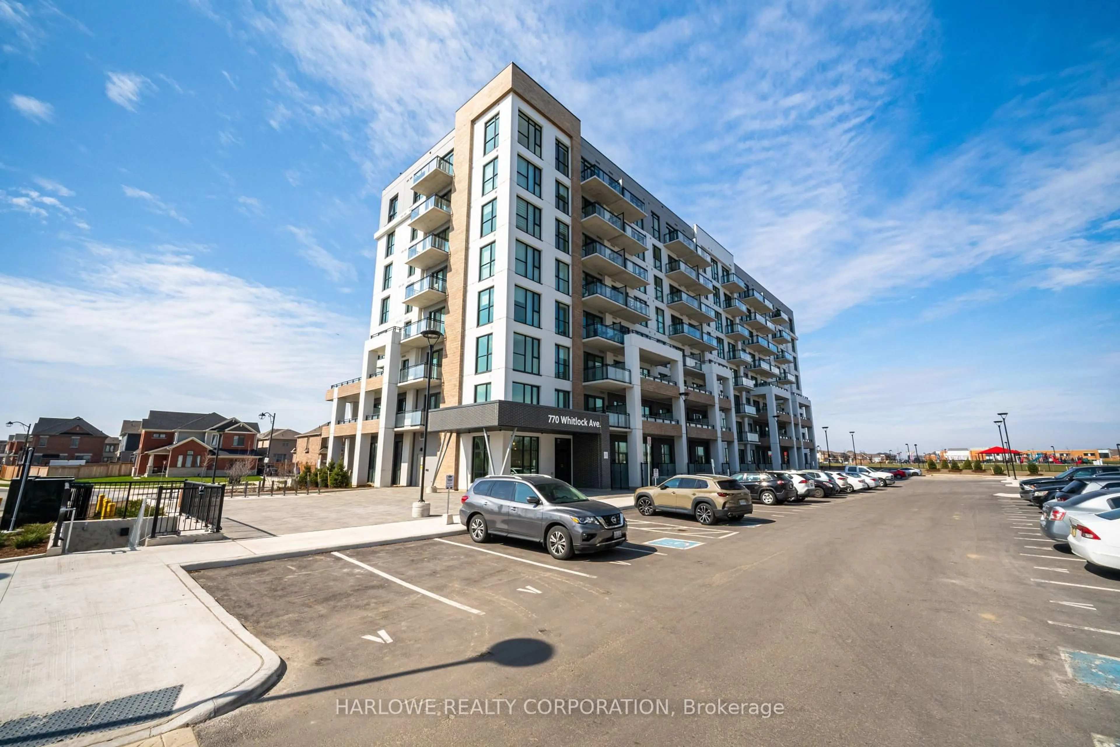 A pic from outside/outdoor area/front of a property/back of a property/a pic from drone, unknown for 770 Whitlock Ave #207, Milton Ontario L9E 1S2