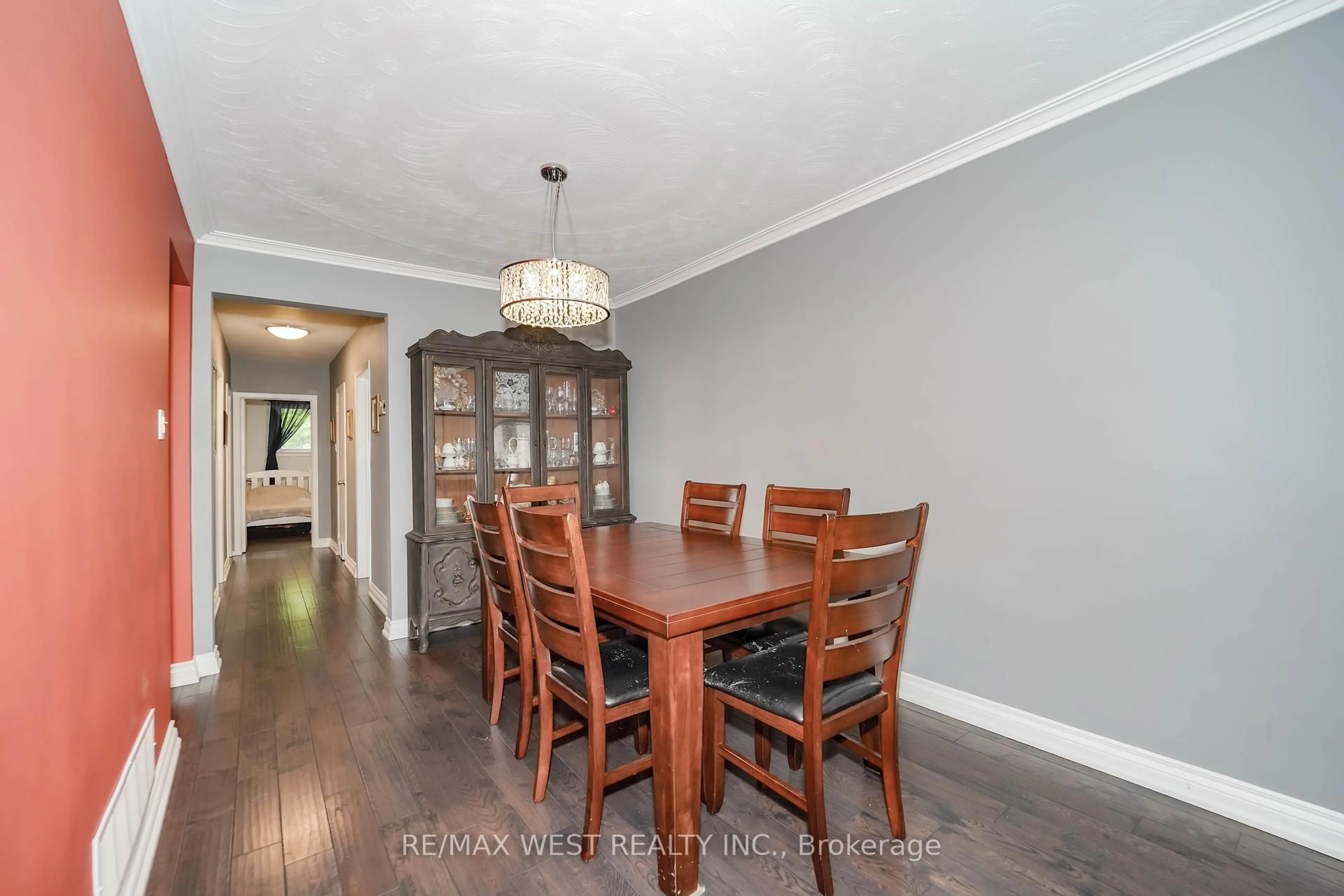 Dining room, wood/laminate floor for 110 Wareside Rd, Toronto Ontario M9C 3B6