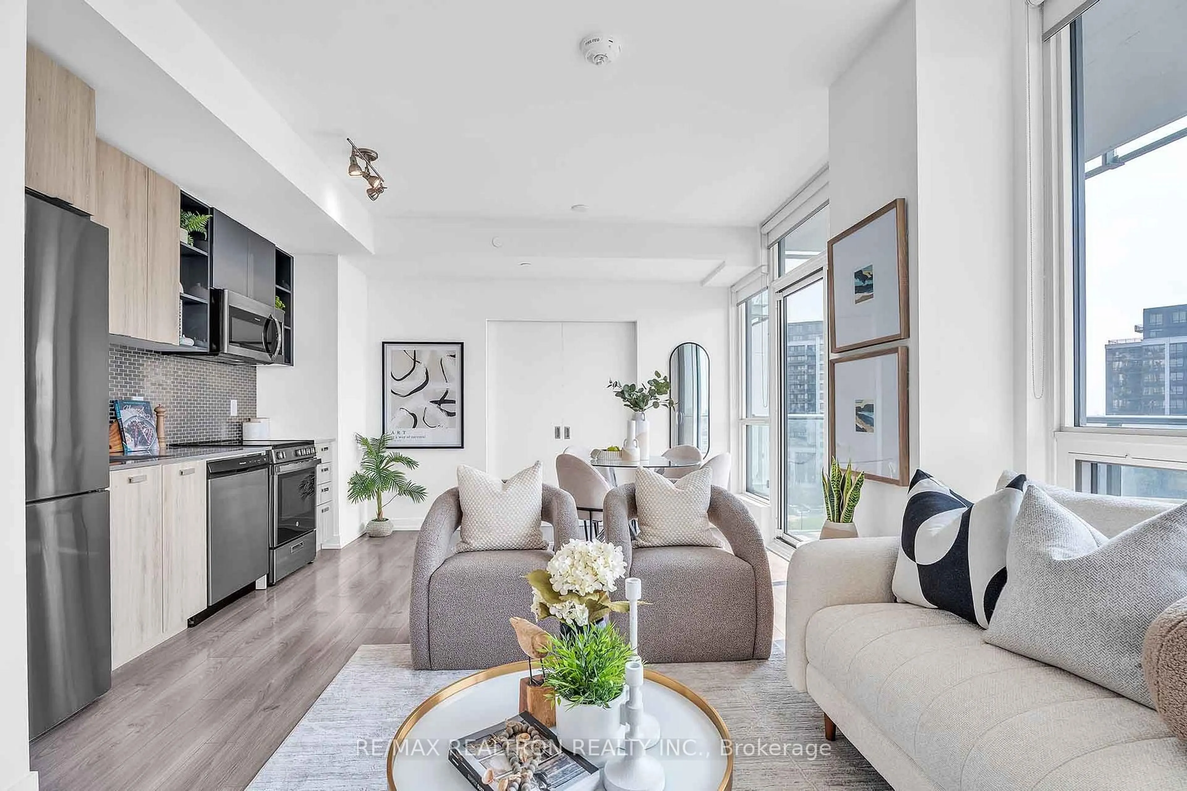 Living room with furniture, unknown for 10 De Boers Dr #801, Toronto Ontario M3J 0L6