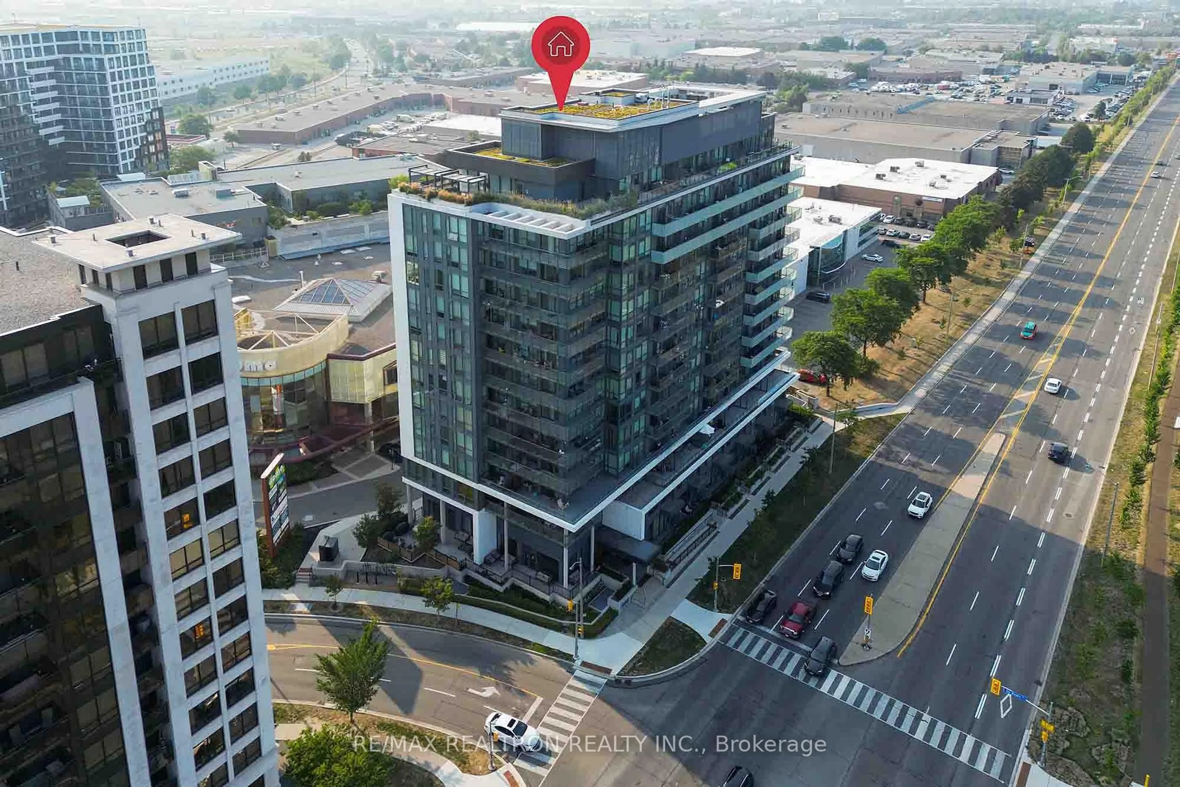 A pic from outside/outdoor area/front of a property/back of a property/a pic from drone, city buildings view from balcony for 10 De Boers Dr #801, Toronto Ontario M3J 0L6
