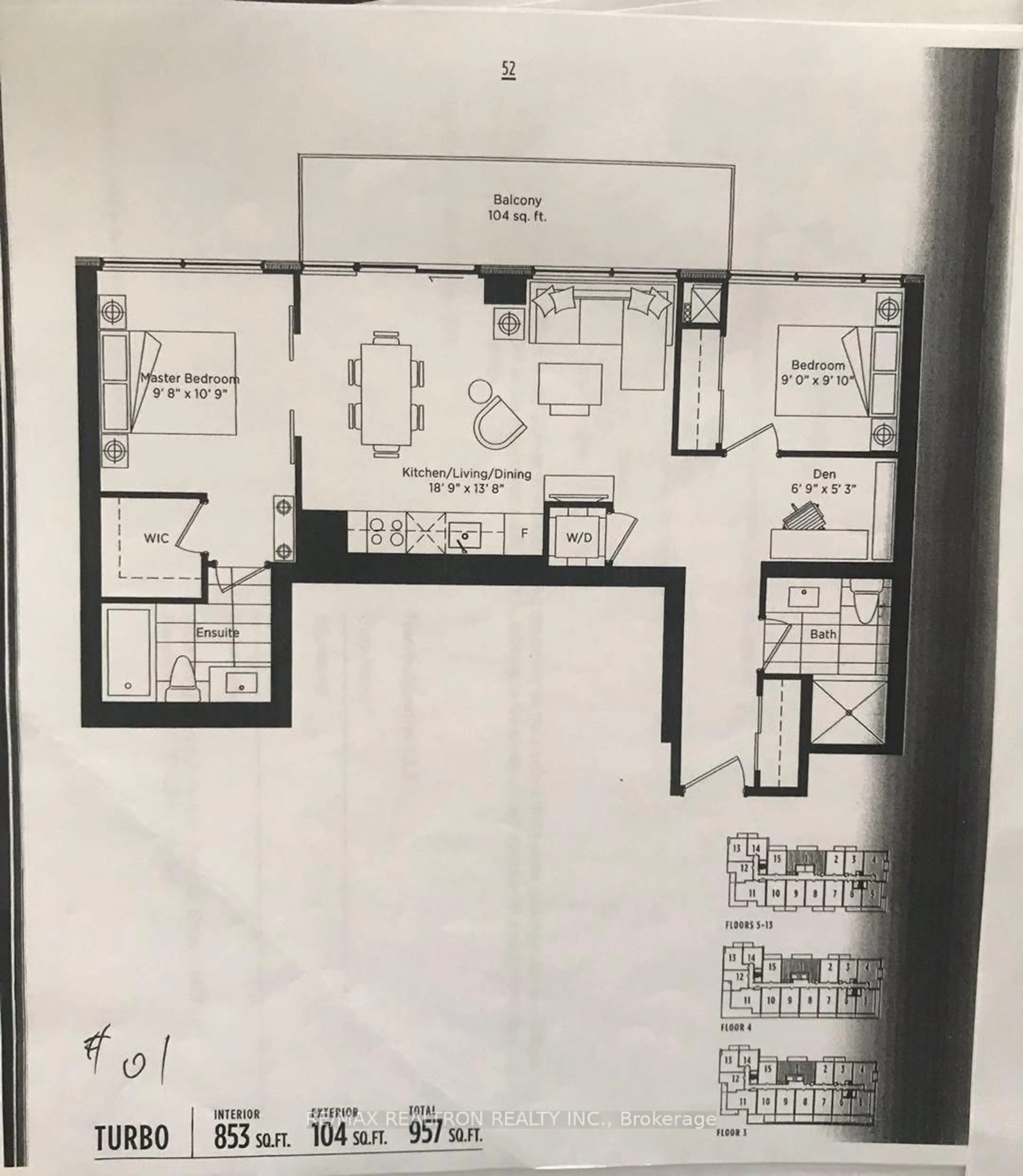 Floor plan for 10 De Boers Dr #801, Toronto Ontario M3J 0L6