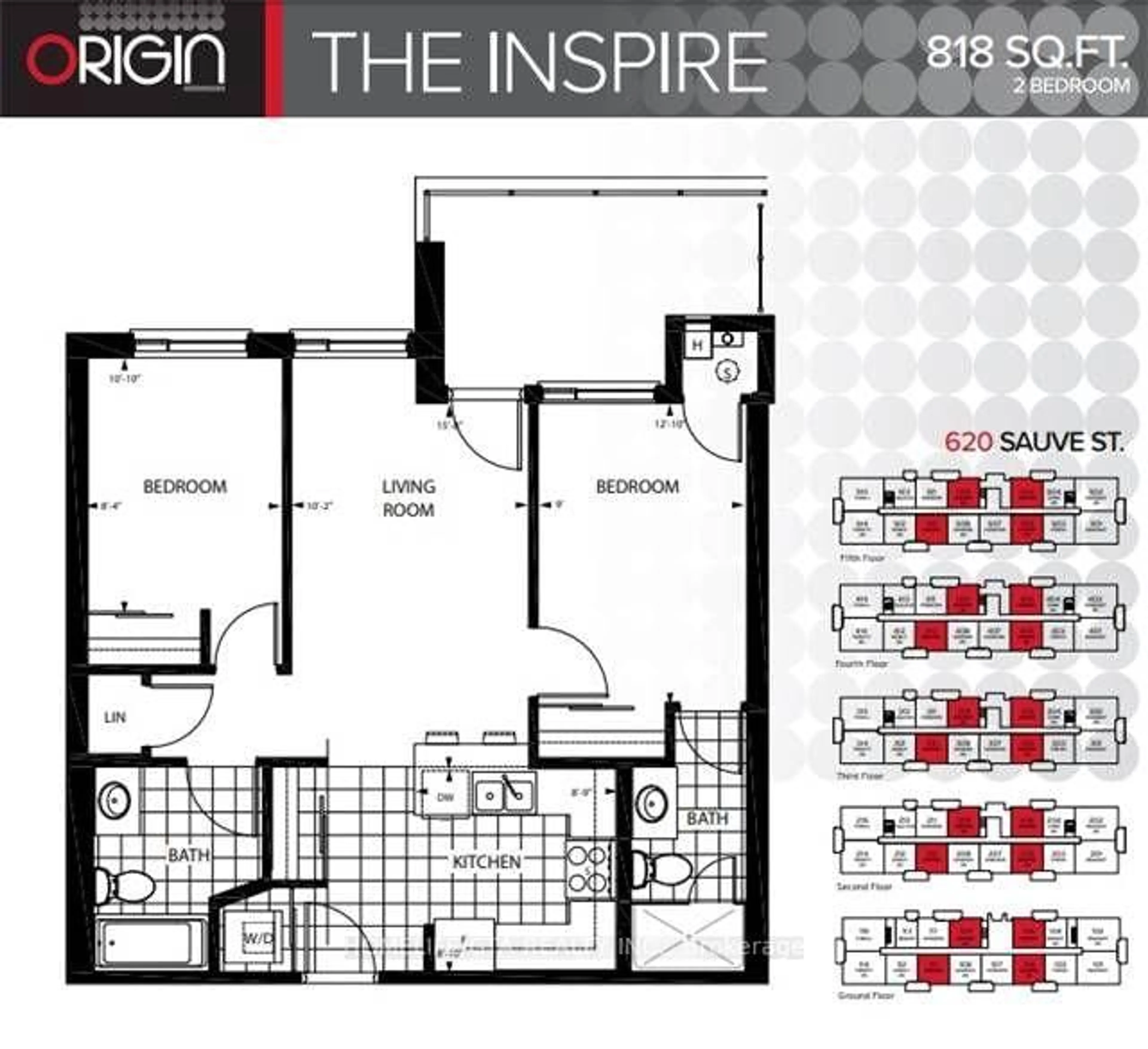 Floor plan for 620 Sauve St #405, Milton Ontario L9T 9A5