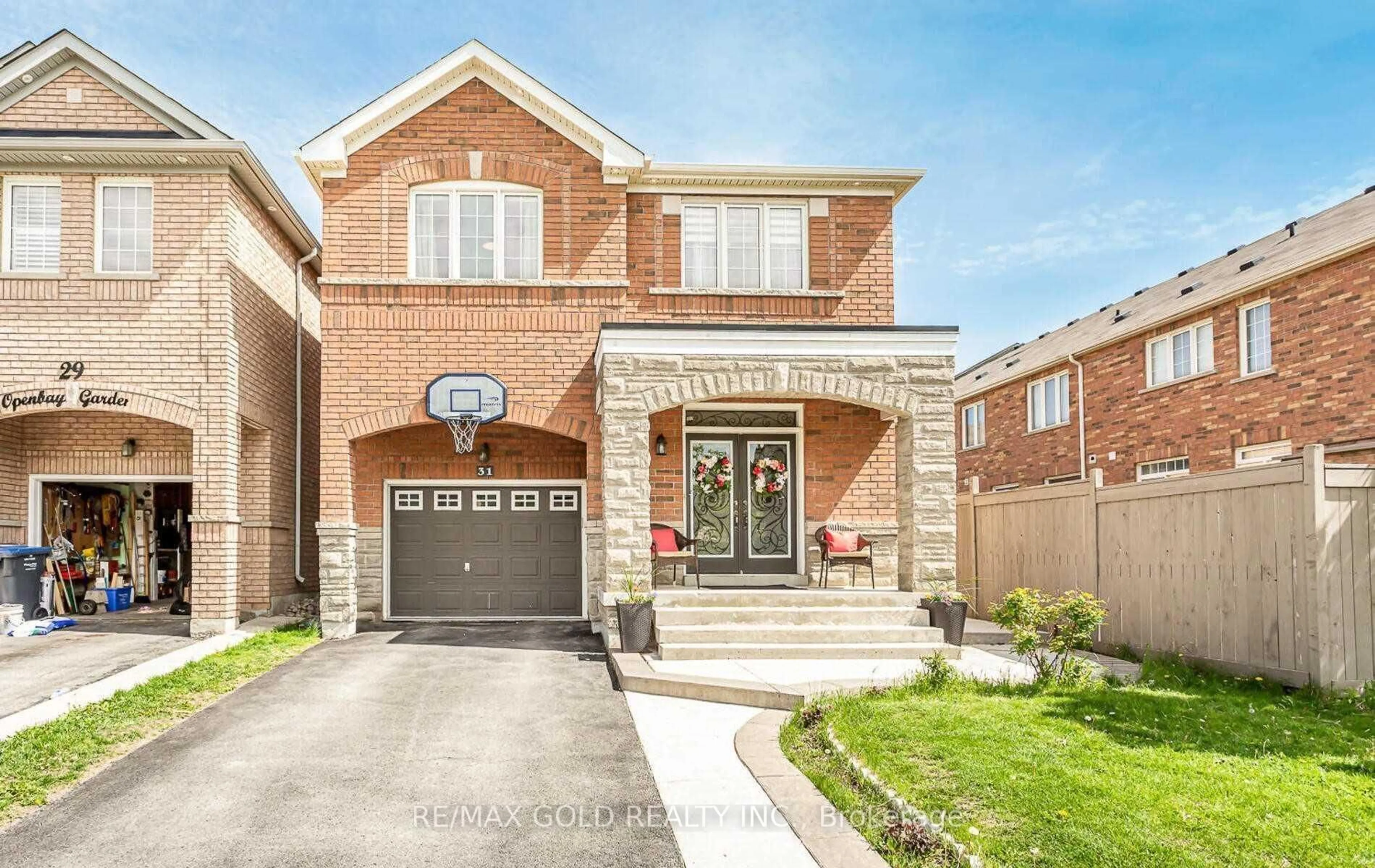Home with brick exterior material, street for 31 Openbay Gdns, Brampton Ontario L6R 0V2