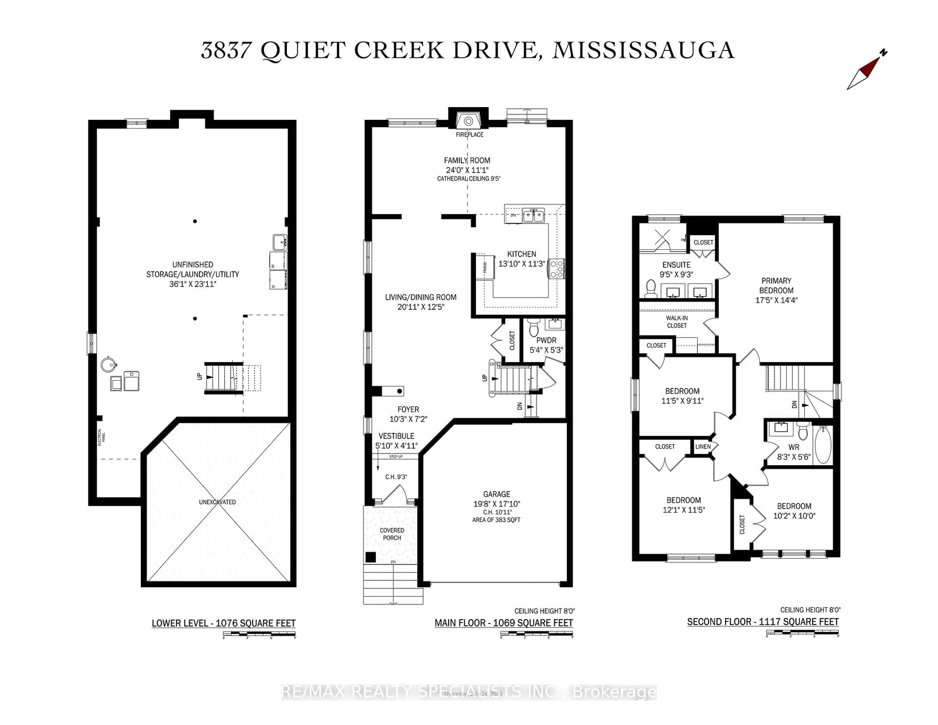 Floor plan for 3837 Quiet Creek Dr, Mississauga Ontario L5M 8B1