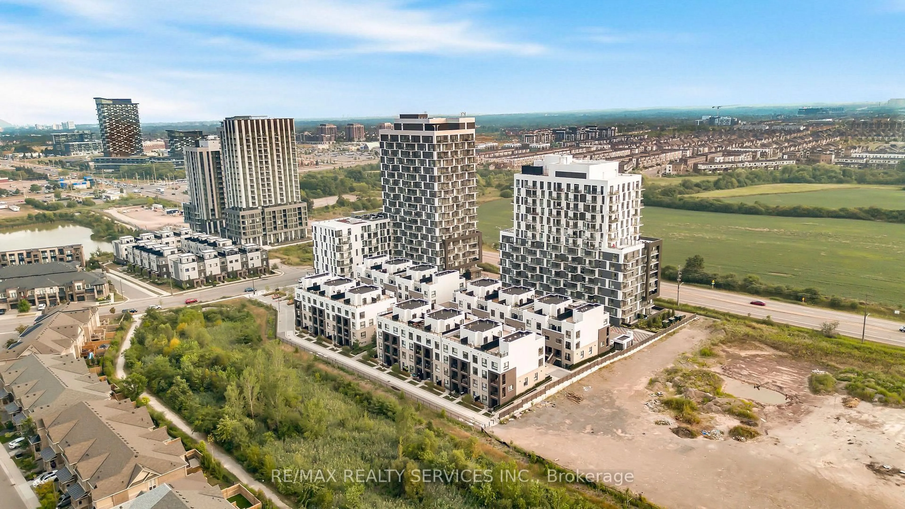 A pic from outside/outdoor area/front of a property/back of a property/a pic from drone, city buildings view from balcony for 345 Wheat Boom Dr #1206, Oakville Ontario L6H 7X4
