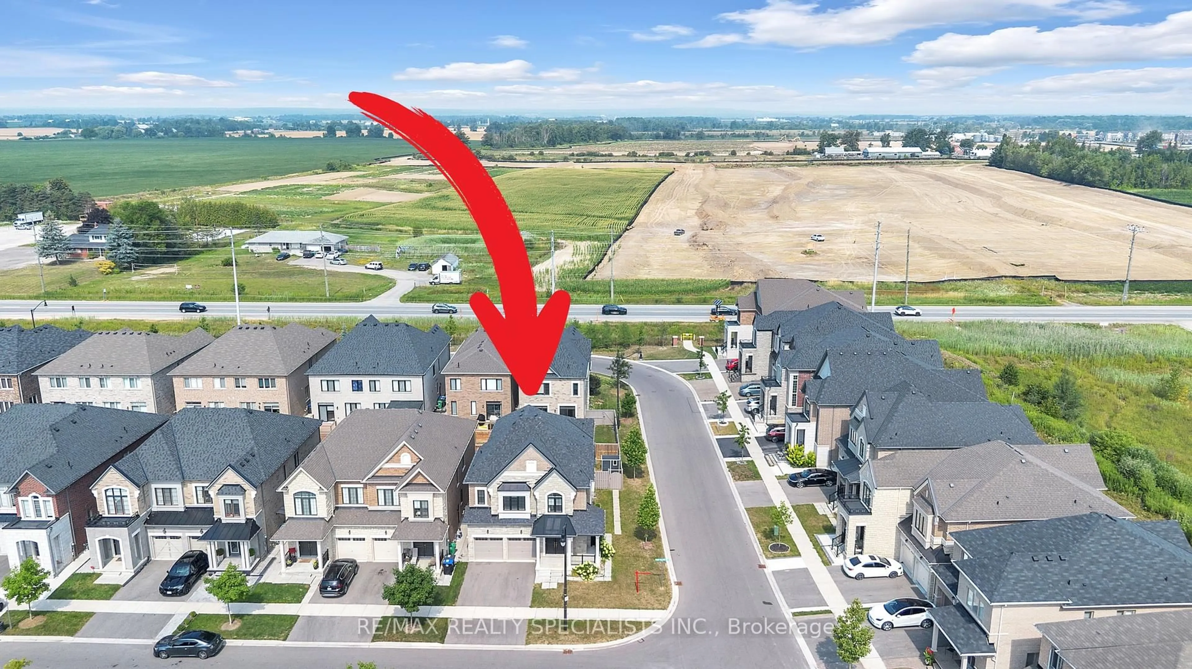 A pic from outside/outdoor area/front of a property/back of a property/a pic from drone, mountain view for 44 Brent Stephens Way, Brampton Ontario L7A 0C3