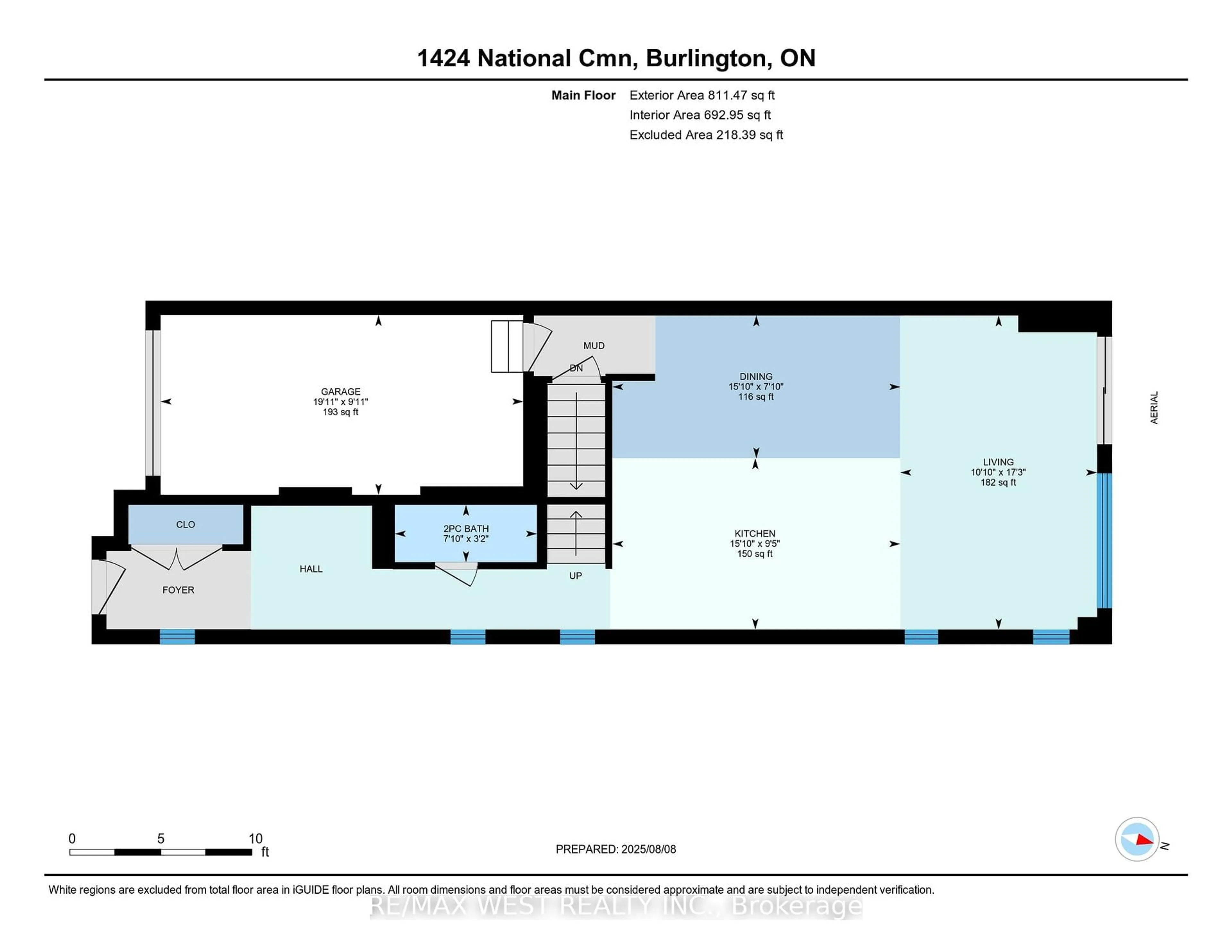 Floor plan for 1424 National Common, Burlington Ontario L7P 0V7