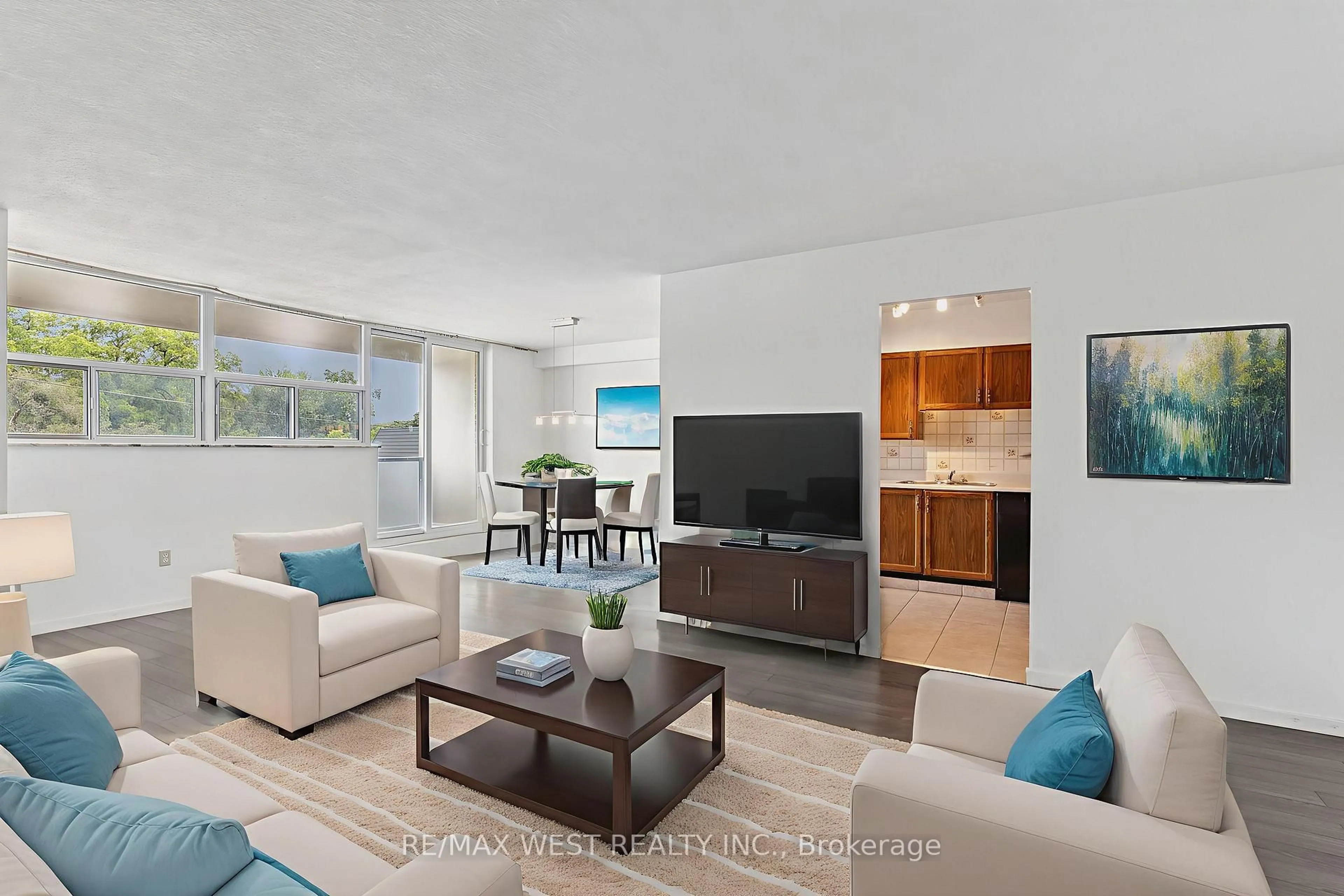 Living room with furniture, unknown for 2130 Weston Rd #404, Toronto Ontario M9N 3R9