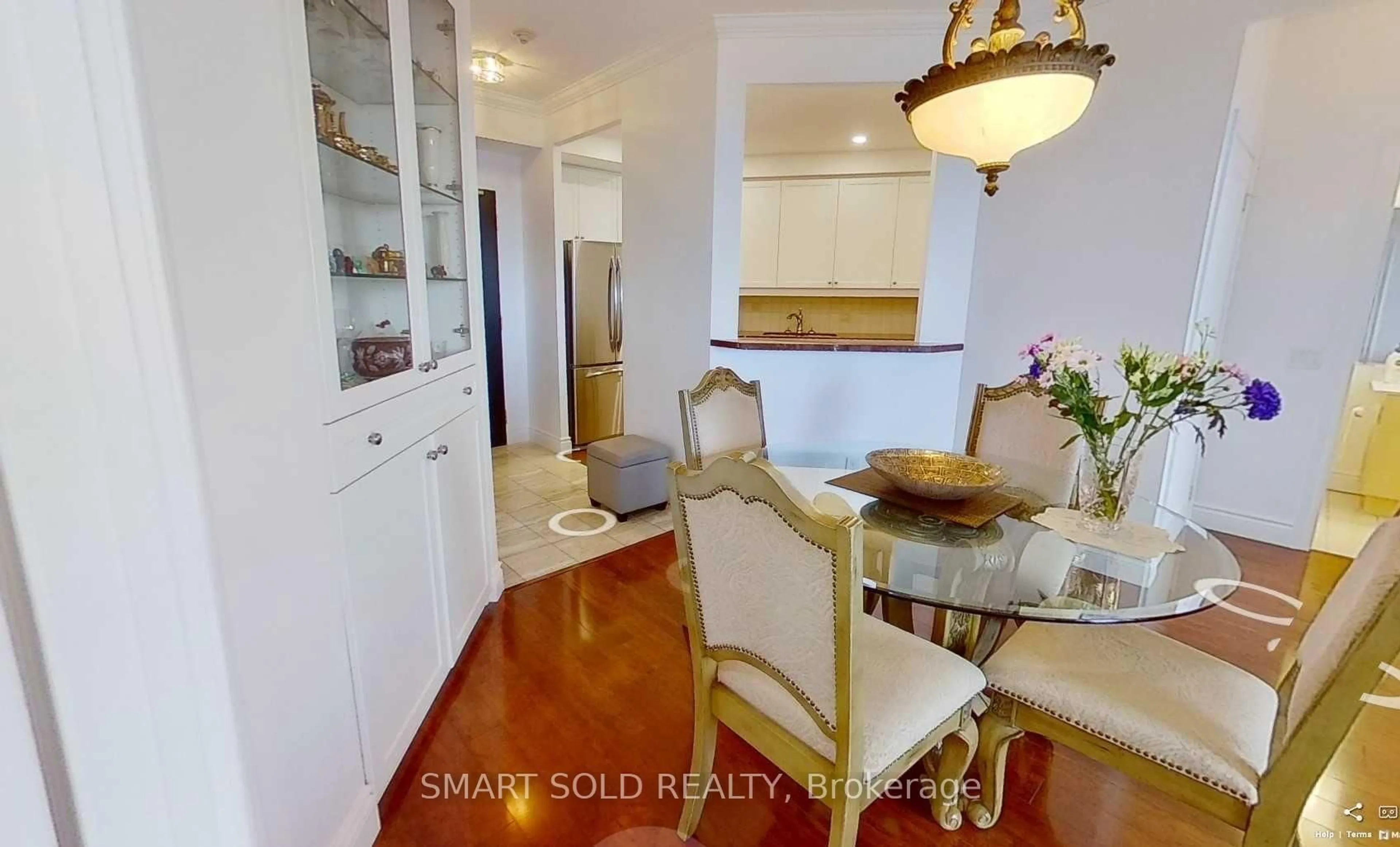 Dining room, wood/laminate floor for 1 Belvedere Crt #1404, Brampton Ontario L6V 4M6