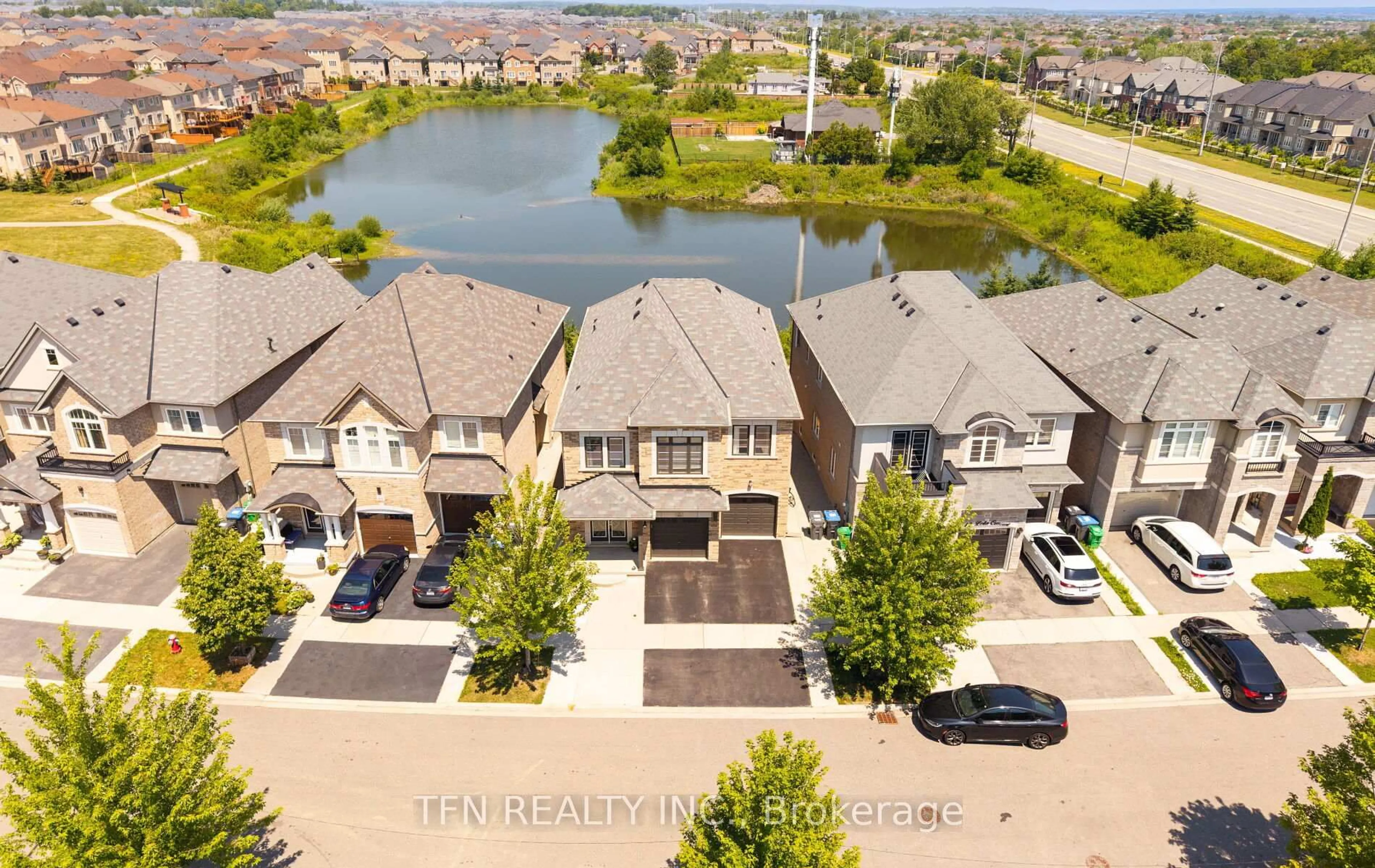 A pic from outside/outdoor area/front of a property/back of a property/a pic from drone, water/lake/river/ocean view for 46 Lola Cres, Brampton Ontario L7A 4J8