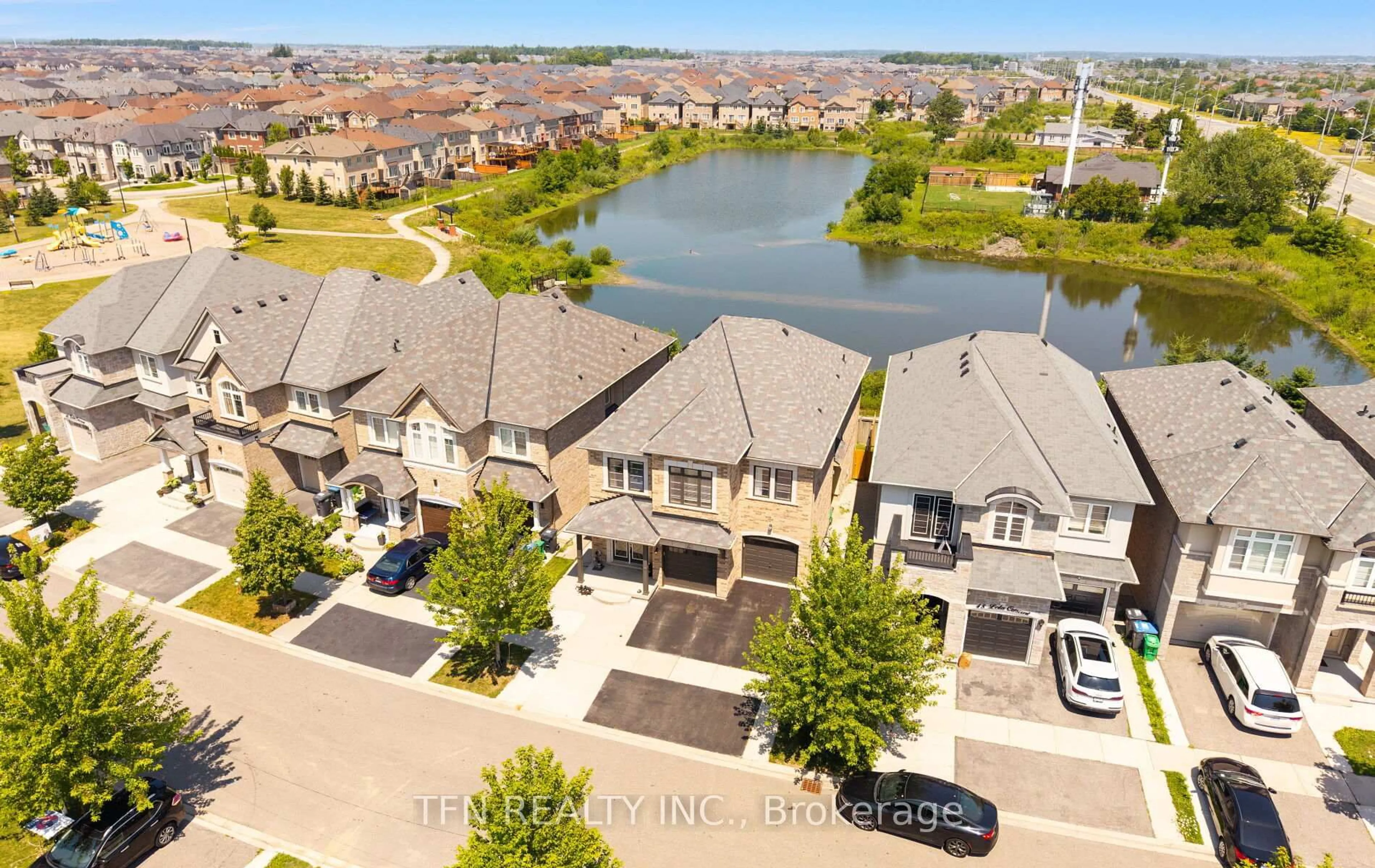 A pic from outside/outdoor area/front of a property/back of a property/a pic from drone, water/lake/river/ocean view for 46 Lola Cres, Brampton Ontario L7A 4J8
