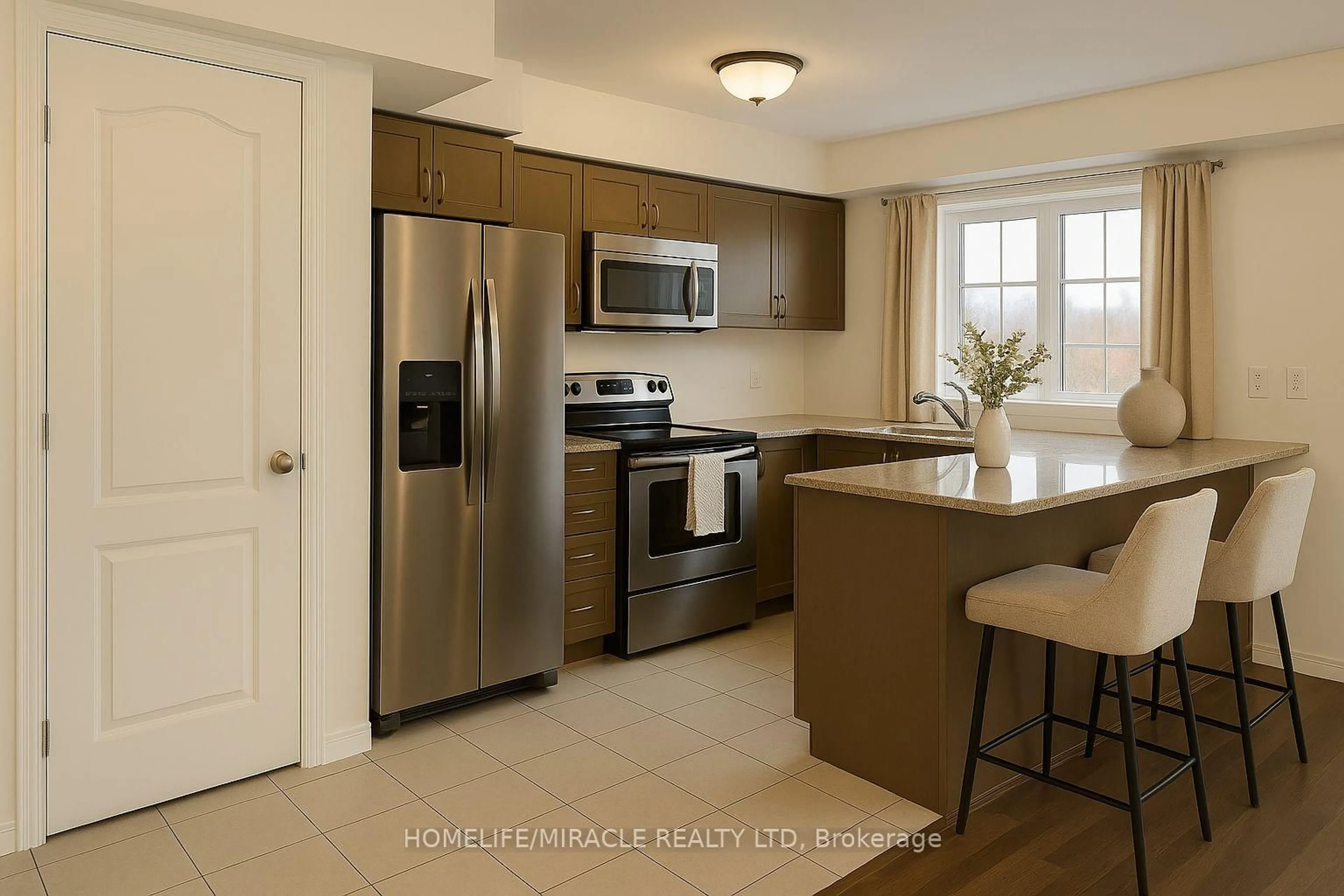 Standard kitchen, ceramic/tile floor for 2508 POST Rd #18, Oakville Ontario L6H 0K1