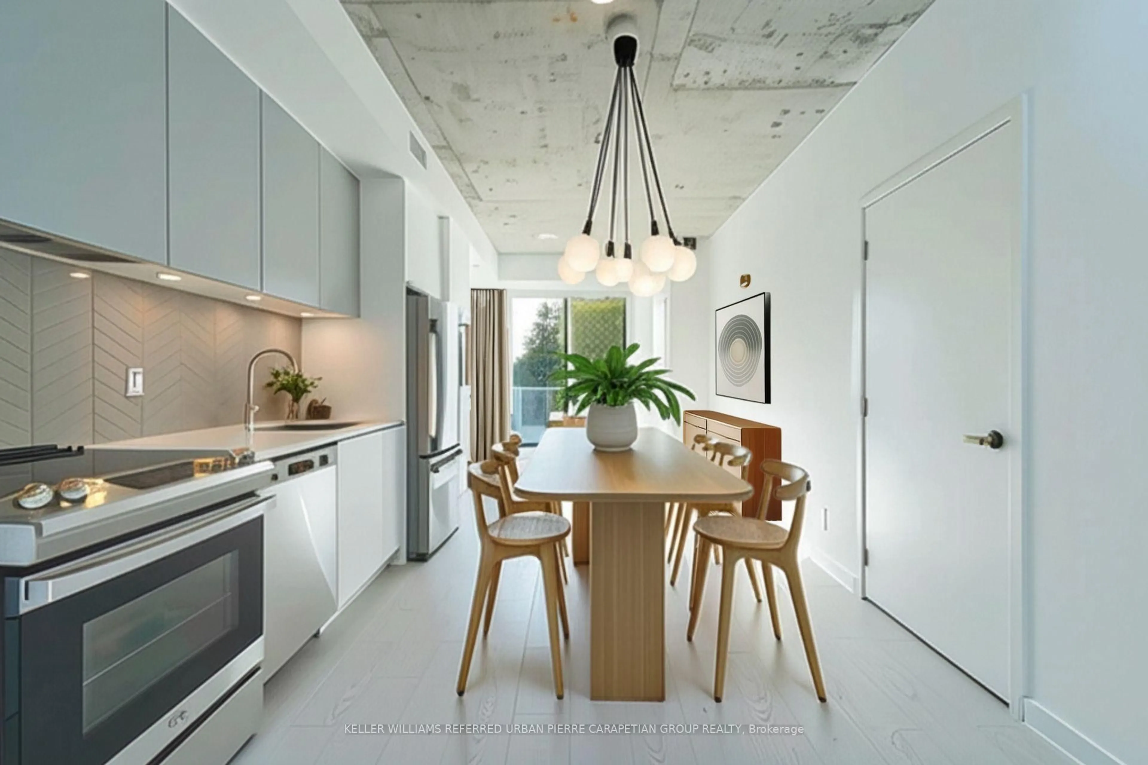 Contemporary kitchen, cement floor for 57 Brock Ave #215, Toronto Ontario M3H 3N2