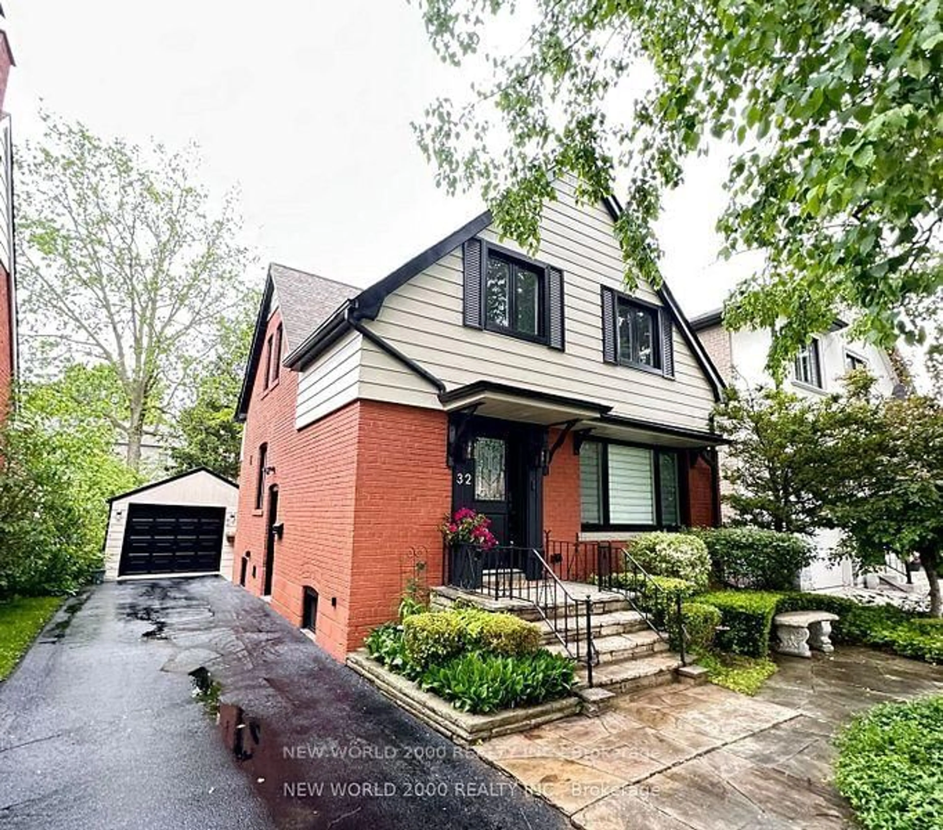 Home with brick exterior material, street for 32 Edwalter Ave, Toronto Ontario M8Y 1Z3