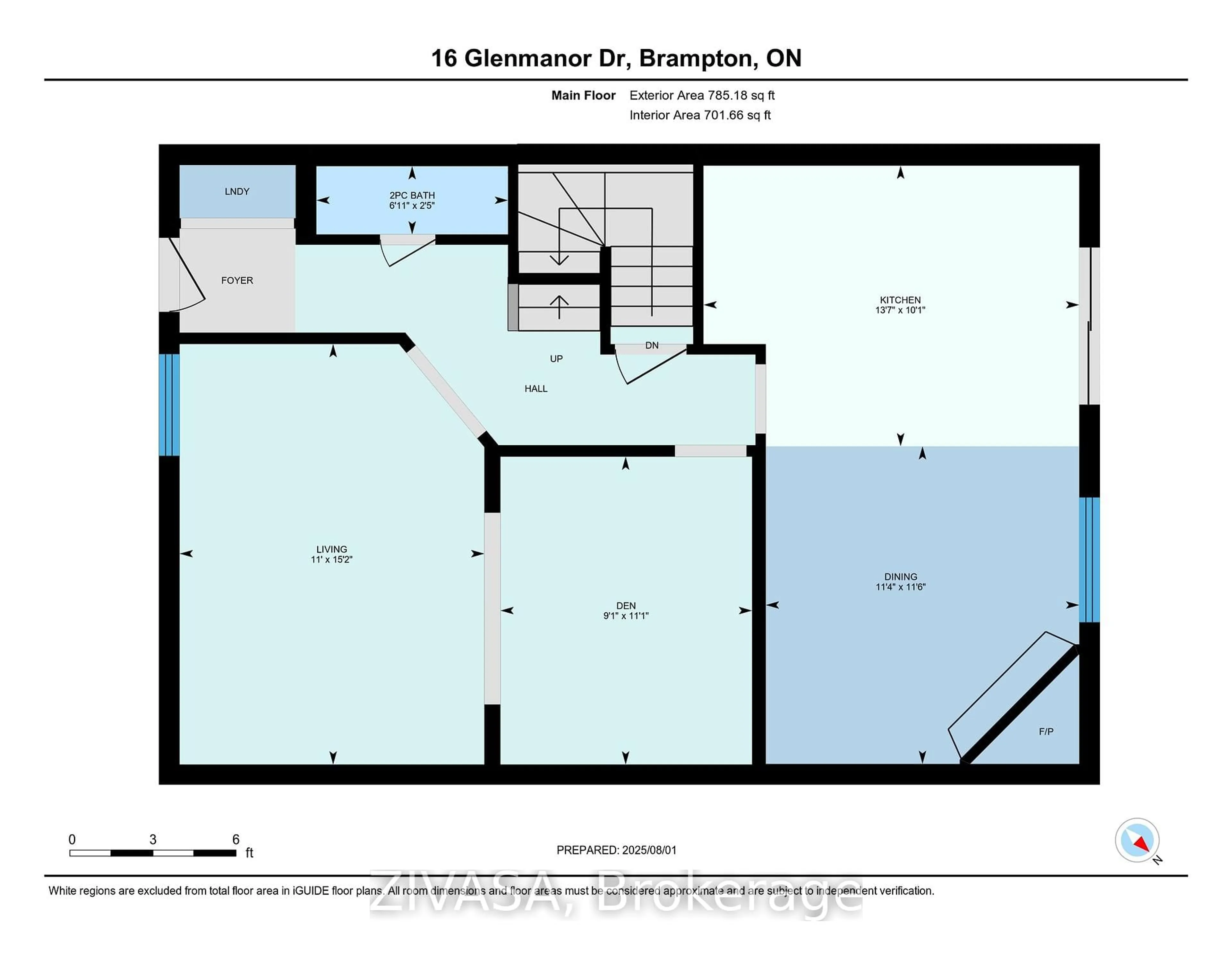 Floor plan for 16 Glenmanor Dr, Brampton Ontario L6Z 3Z3