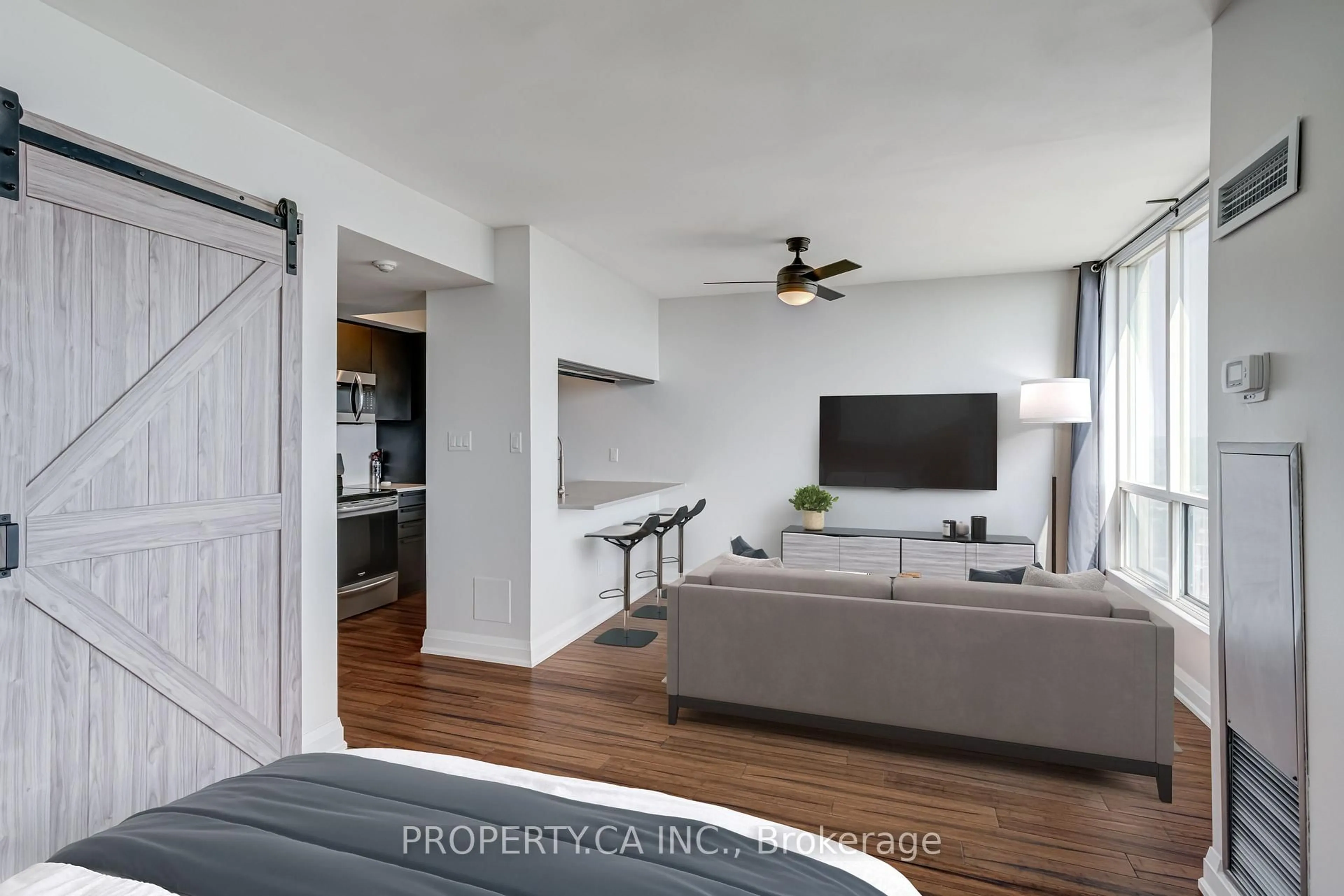 Living room with furniture, unknown for 101 Subway Cres #2308, Toronto Ontario M9B 6K4