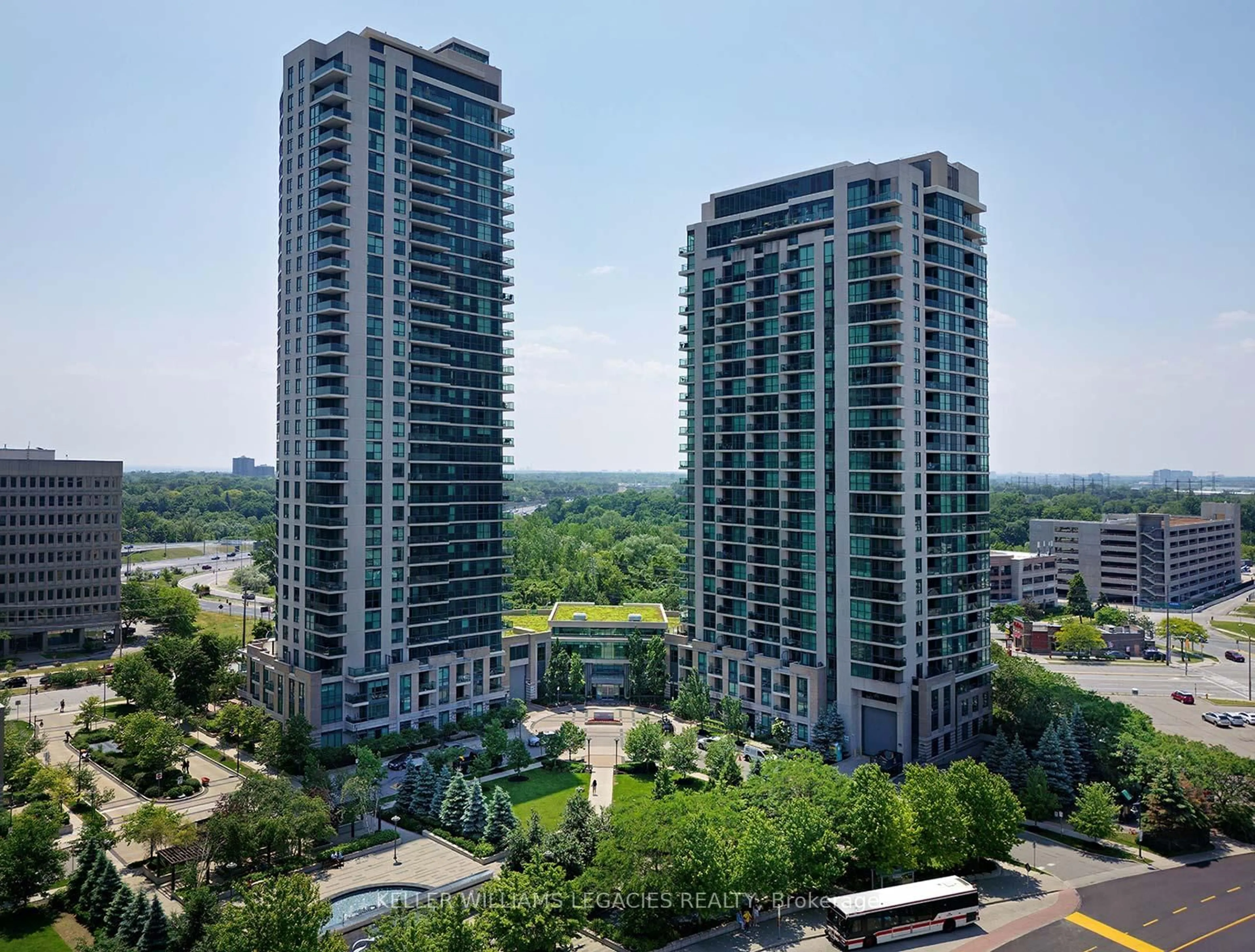 A pic from outside/outdoor area/front of a property/back of a property/a pic from drone, city buildings view from balcony for 225 Sherway Gardens Rd #PH207, Toronto Ontario M9C 0A3