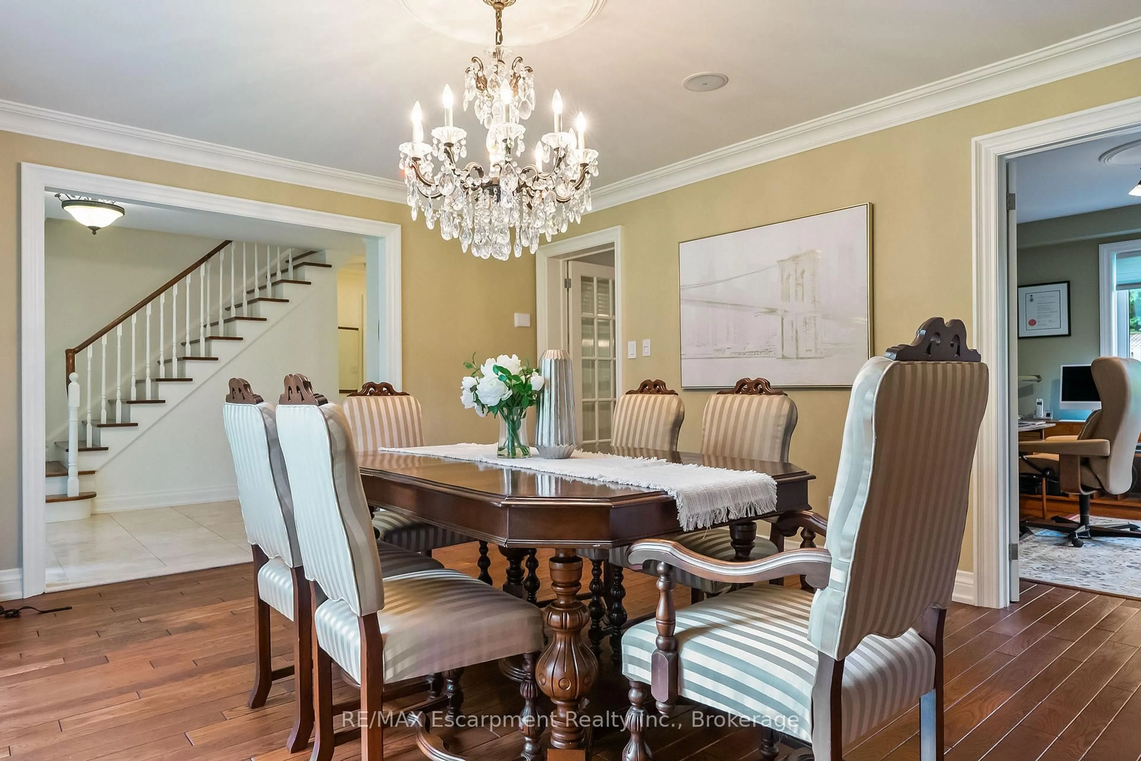 Dining room, wood/laminate floor for 1314 Cermel Dr, Mississauga Ontario L5H 3V4
