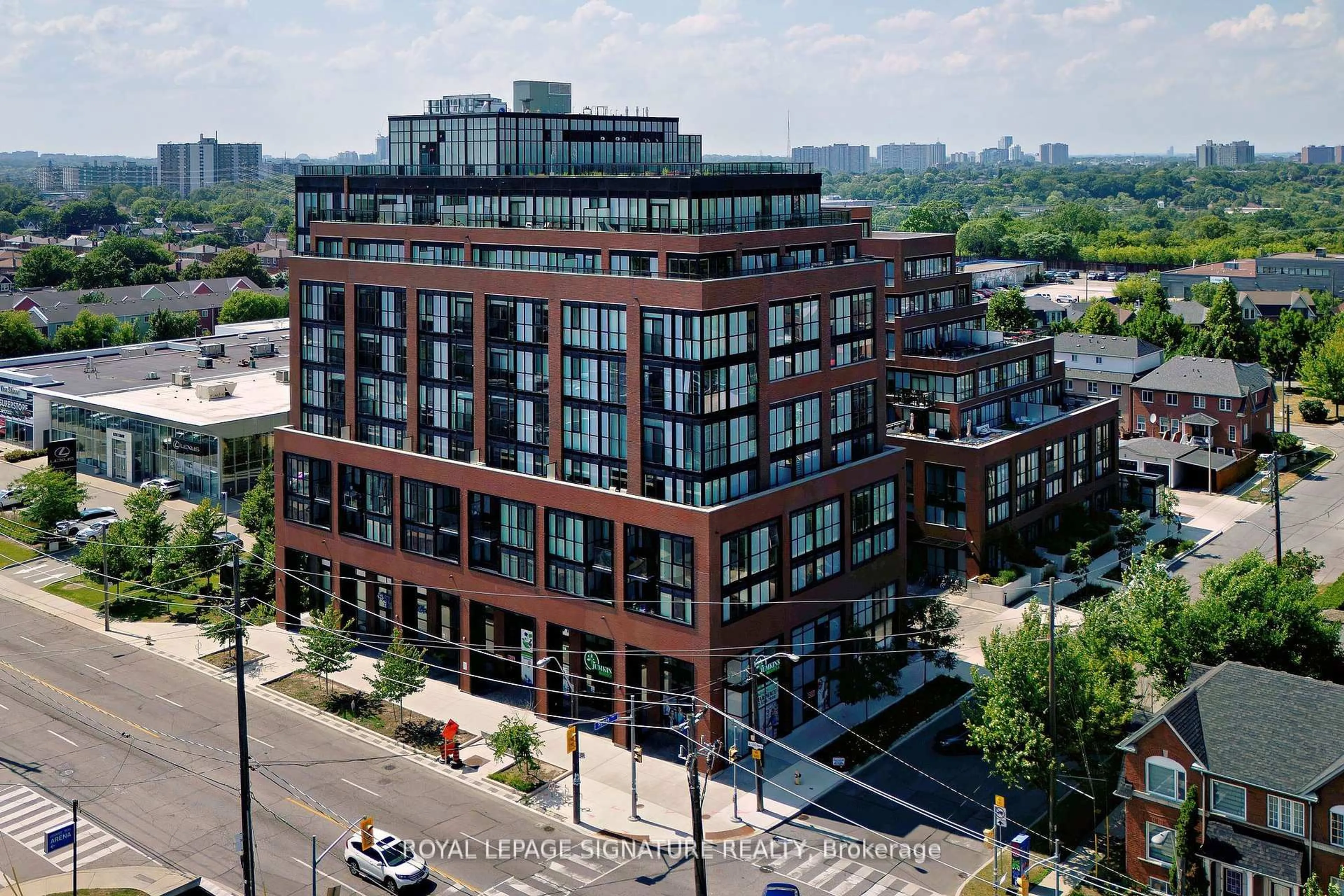 A pic from outside/outdoor area/front of a property/back of a property/a pic from drone, building for 2300 St Clair Ave #327, Toronto Ontario M6N 1K8