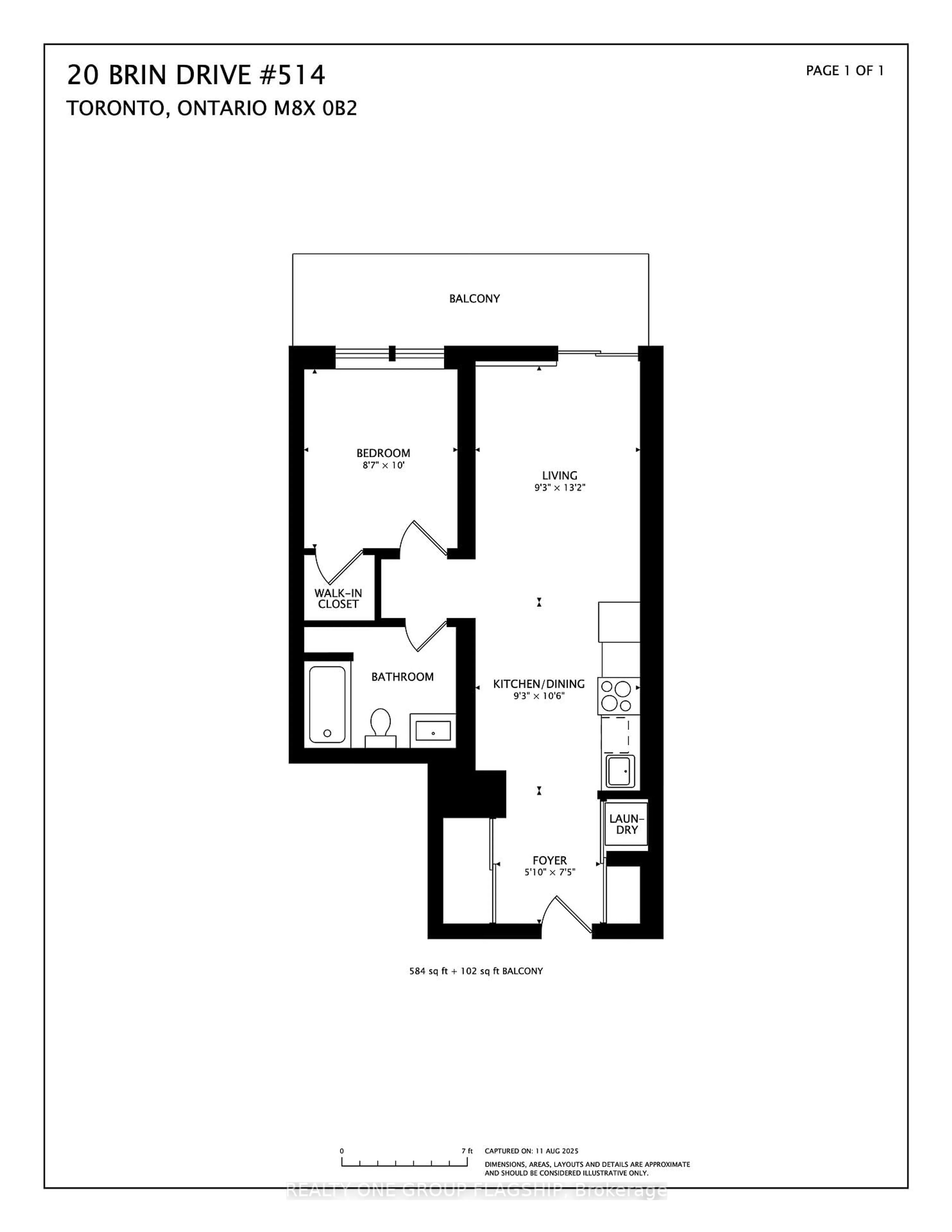 Floor plan for 20 Brin Dr #514, Toronto Ontario M8X 0B2