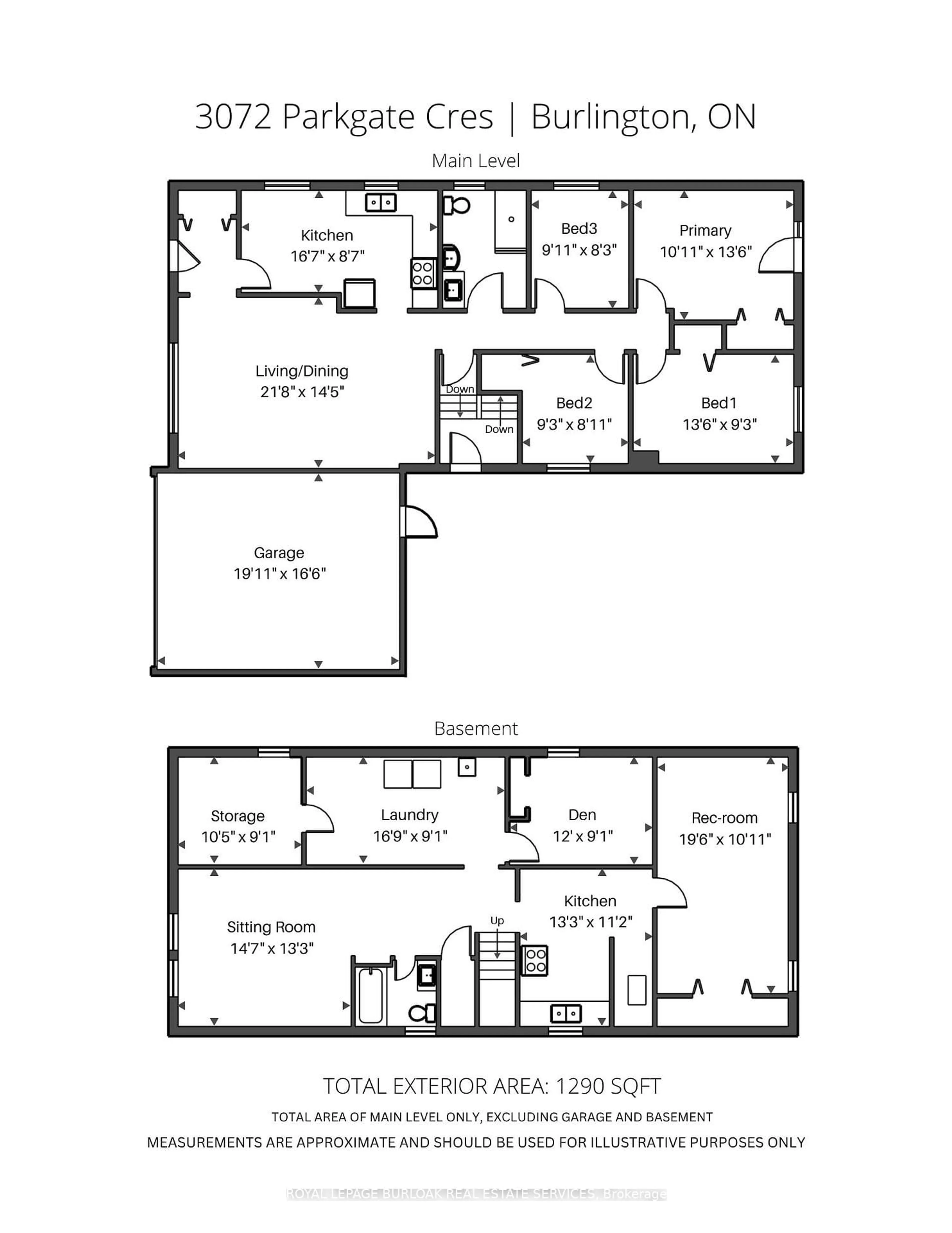 Floor plan for 3072 Parkgate Cres, Burlington Ontario L7M 1C7