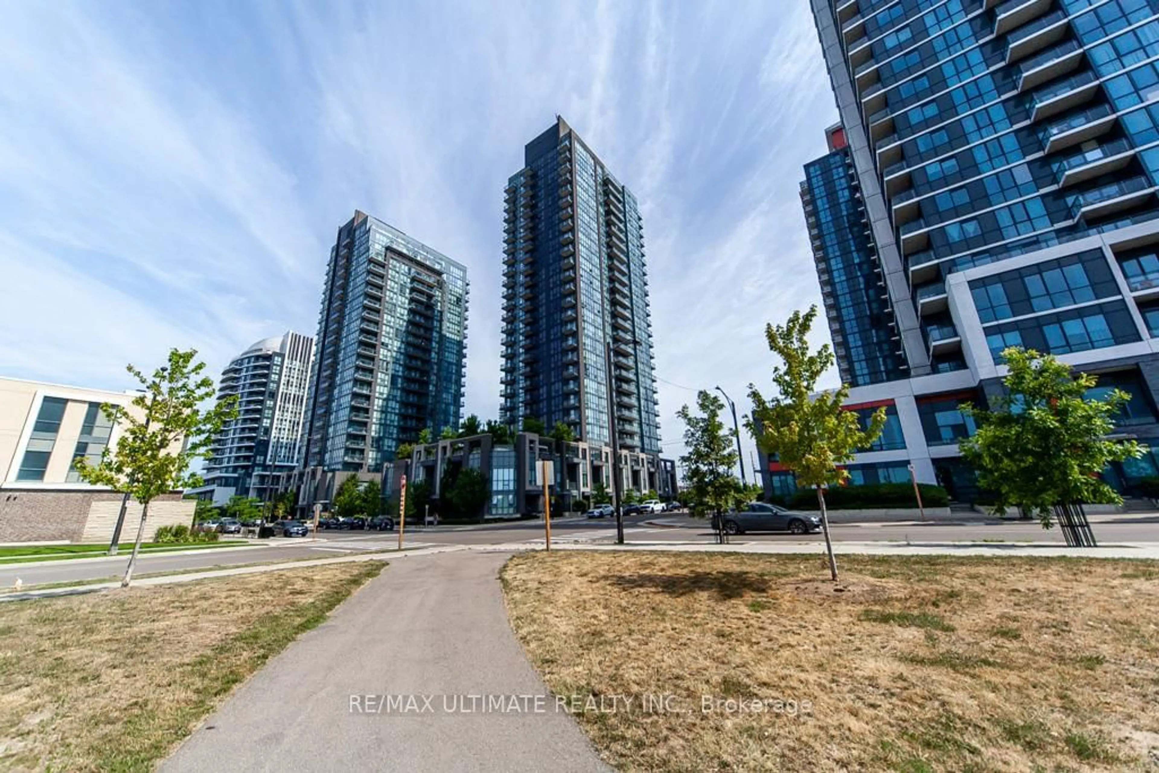 A pic from outside/outdoor area/front of a property/back of a property/a pic from drone, unknown for 5033 Four Springs Ave #512, Mississauga Ontario L5R 0G6