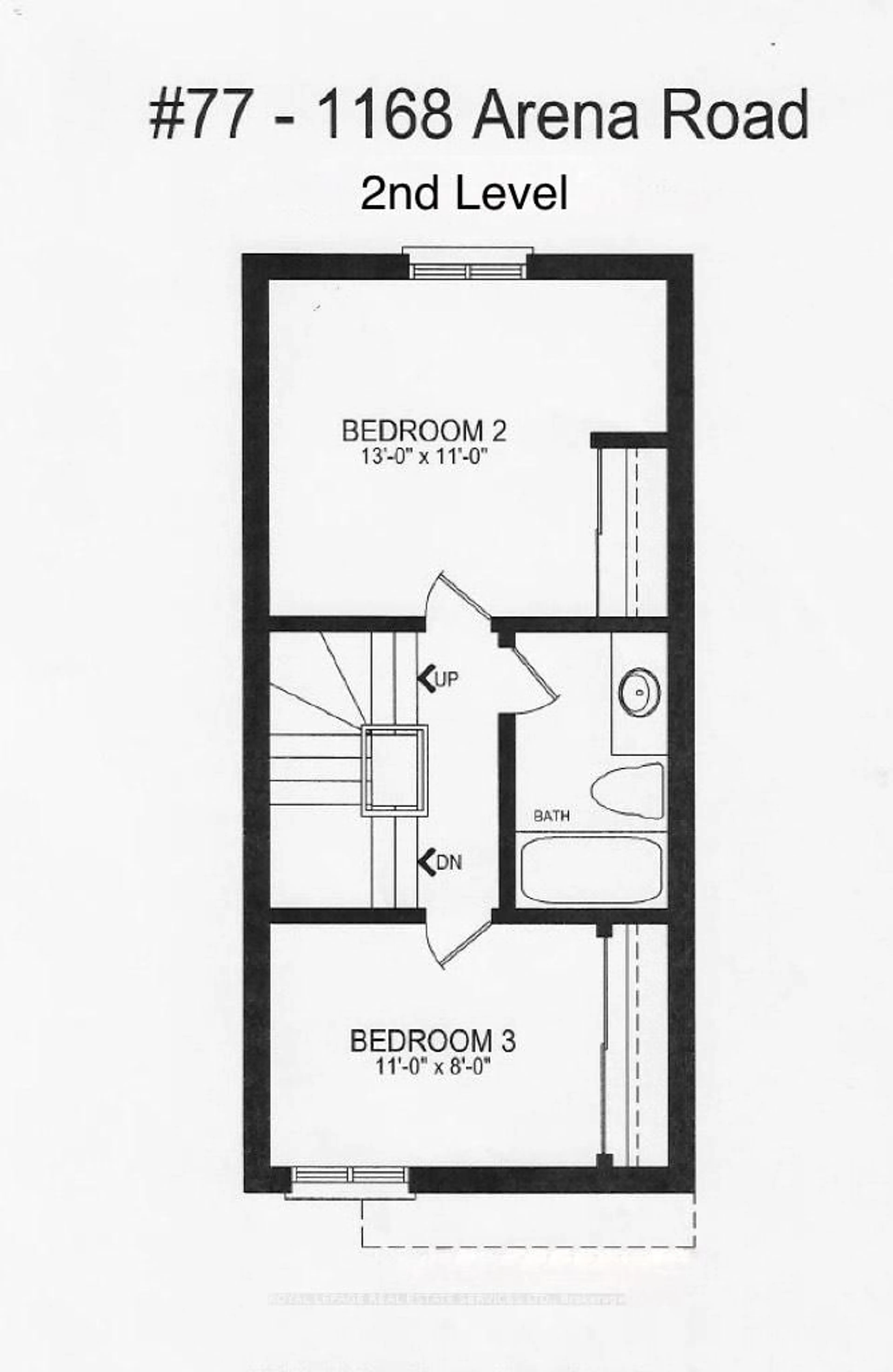 Floor plan for 1168 Arena Rd #77, Mississauga Ontario L4Y 4K7