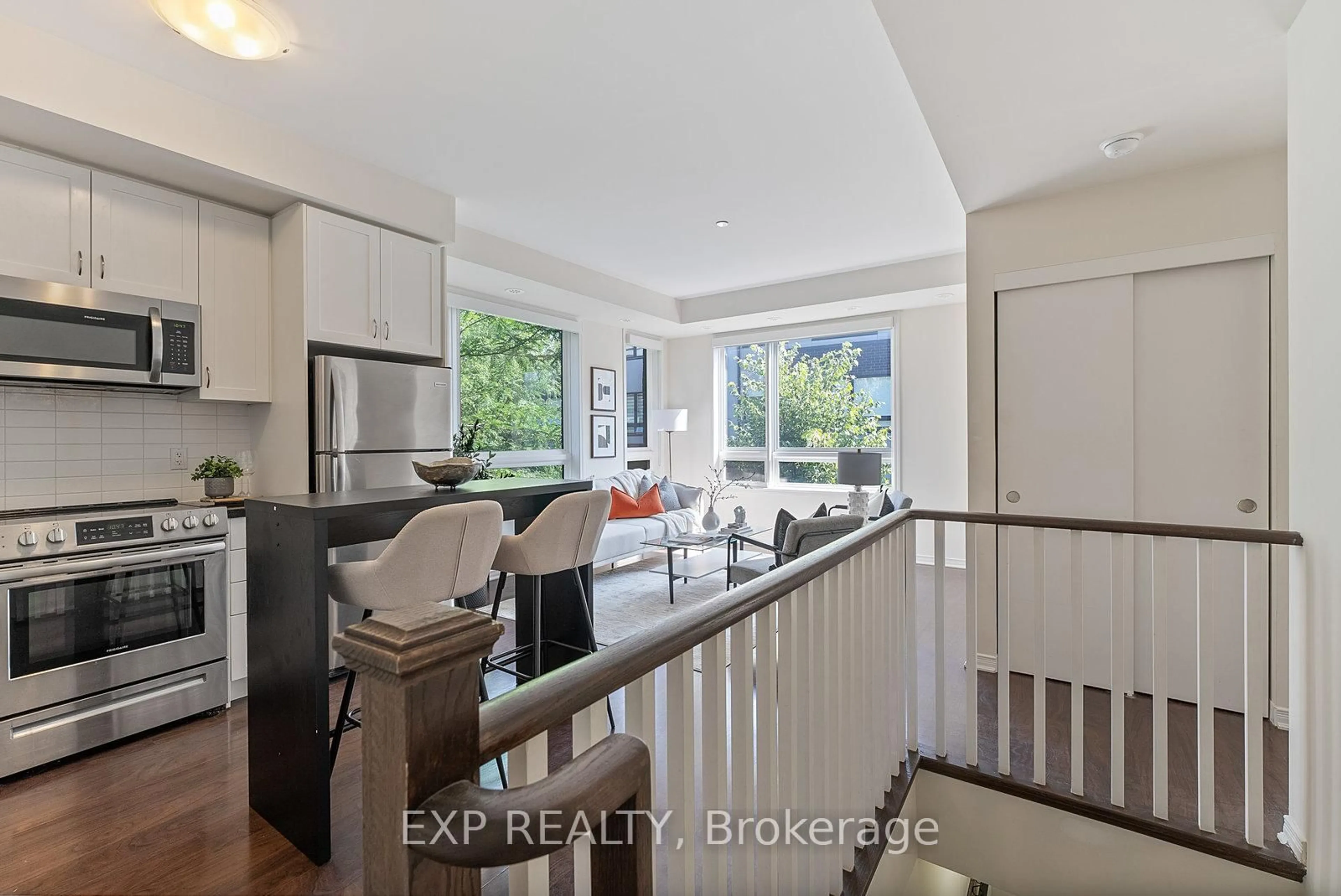 Open concept kitchen, ceramic/tile floor for 1110 Briar Hill Ave #312, Toronto Ontario M6B 1M7