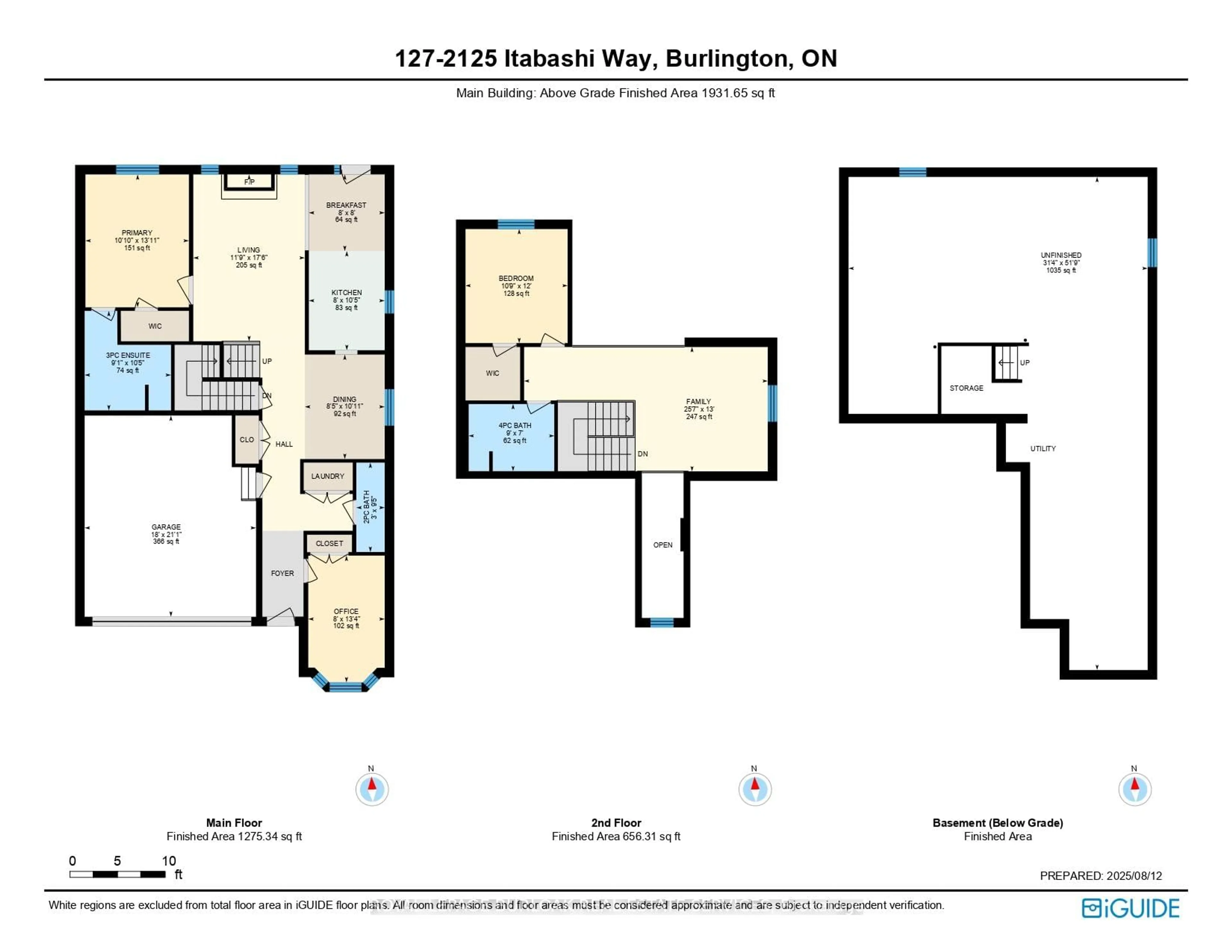 Floor plan for 2125 Itabashi Way #127, Burlington Ontario L7M 0A1
