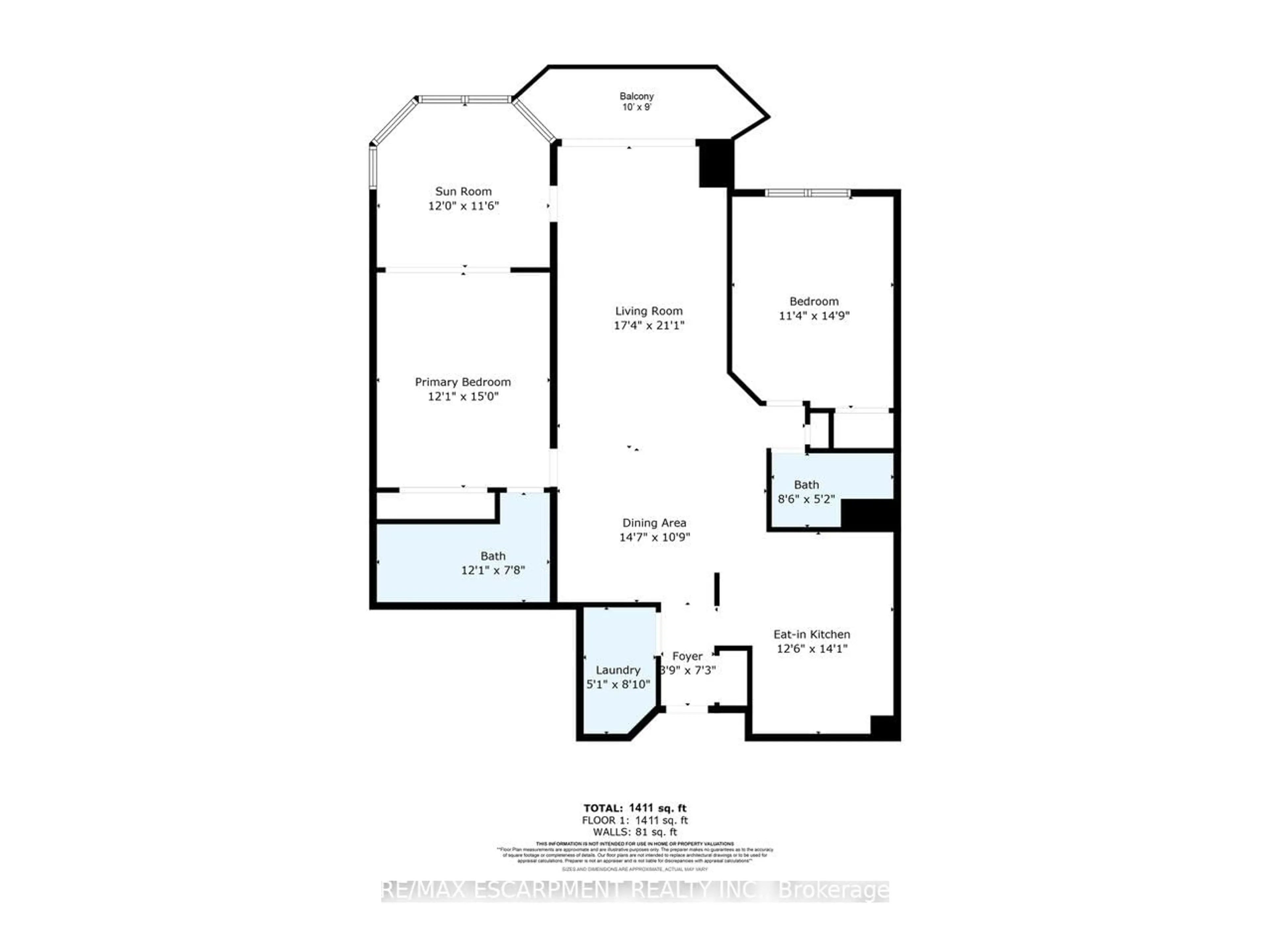 Floor plan for 1201 North Shore Blvd #302, Burlington Ontario L7S 1Z5