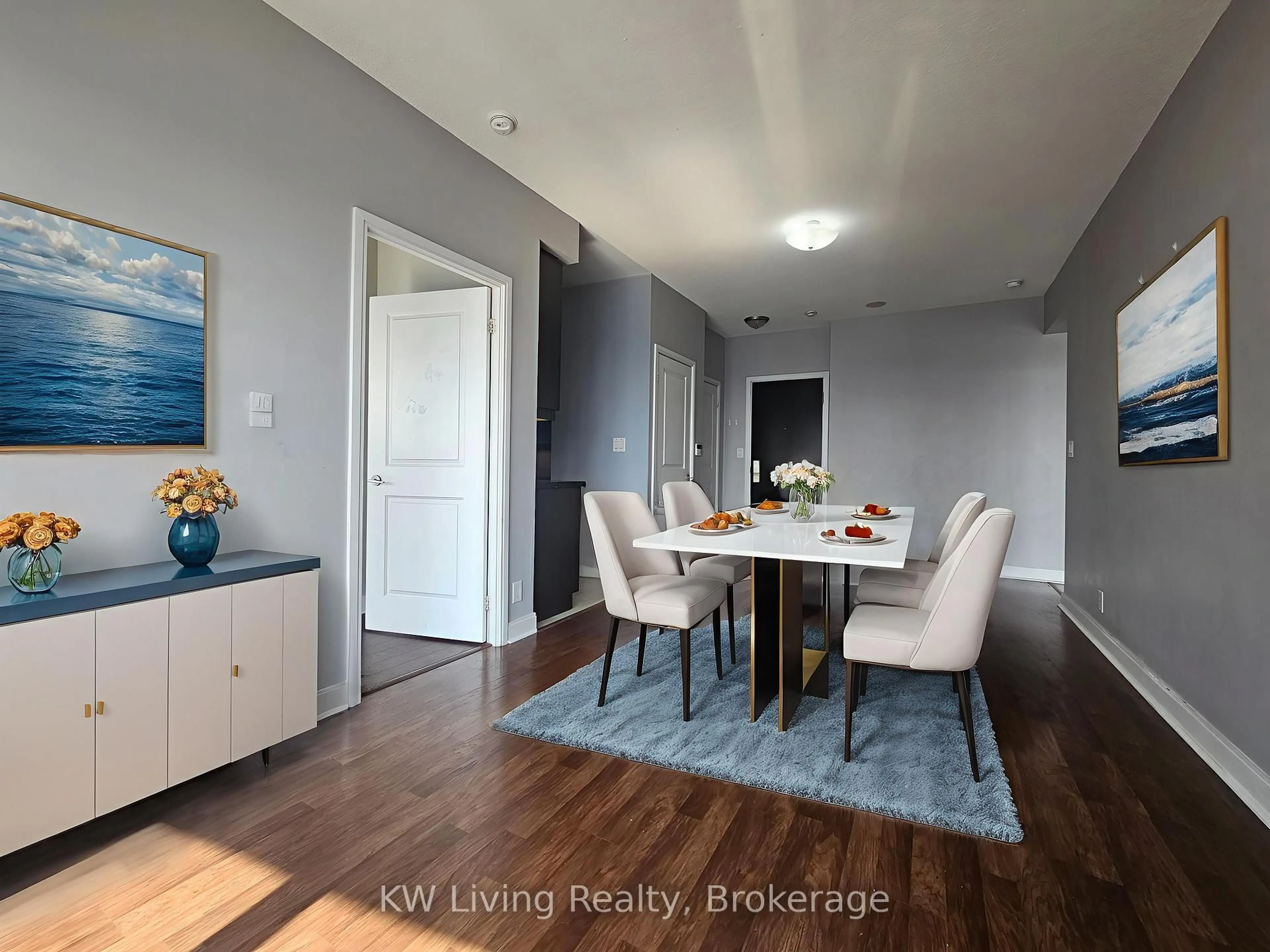 Dining room, wood/laminate floor for 60 Absolute Ave #4804, Mississauga Ontario L4Z 0A9
