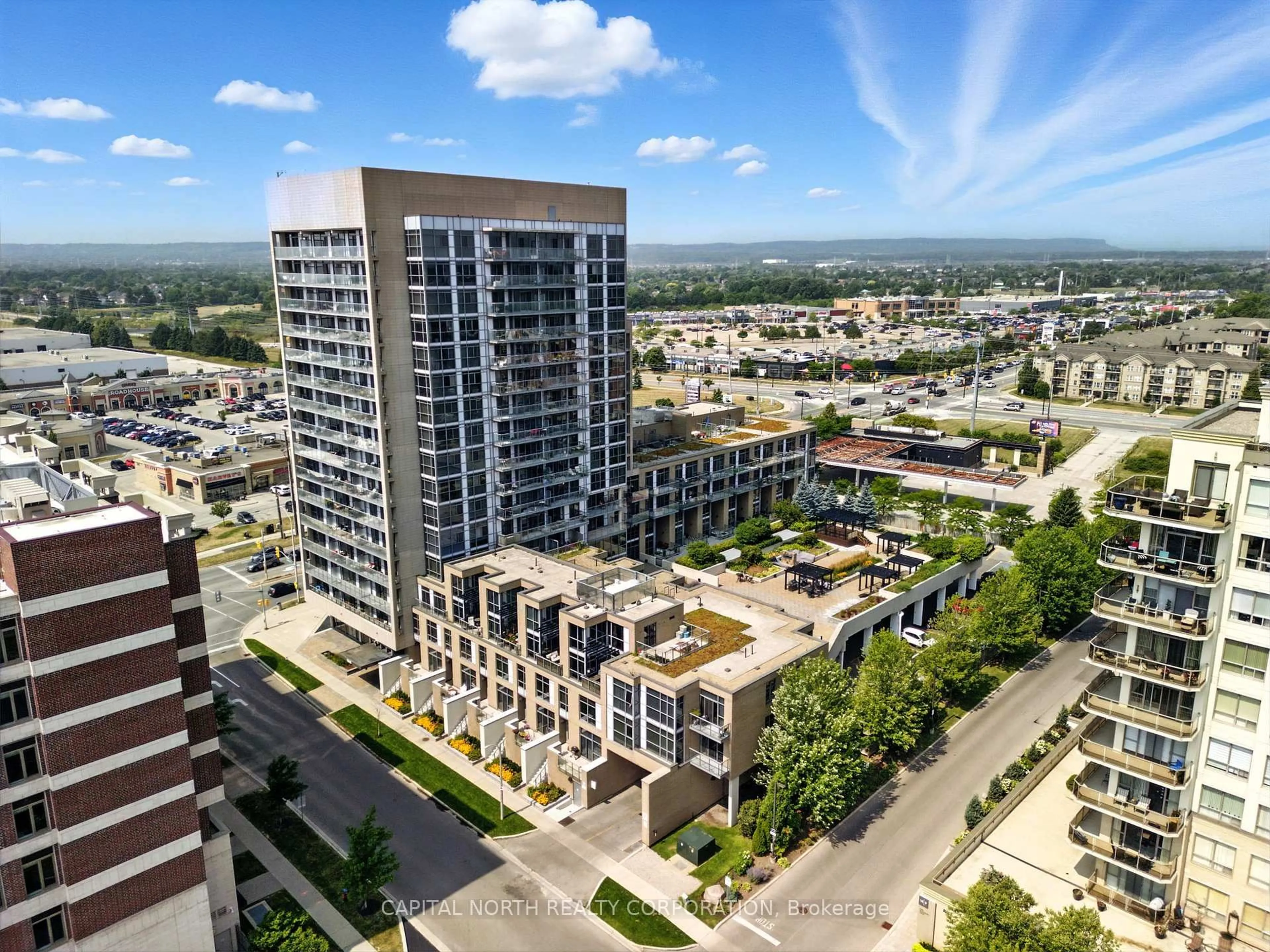 A pic from outside/outdoor area/front of a property/back of a property/a pic from drone, city buildings view from balcony for 1940 Ironstone Dr #213, Burlington Ontario L7L 0G5