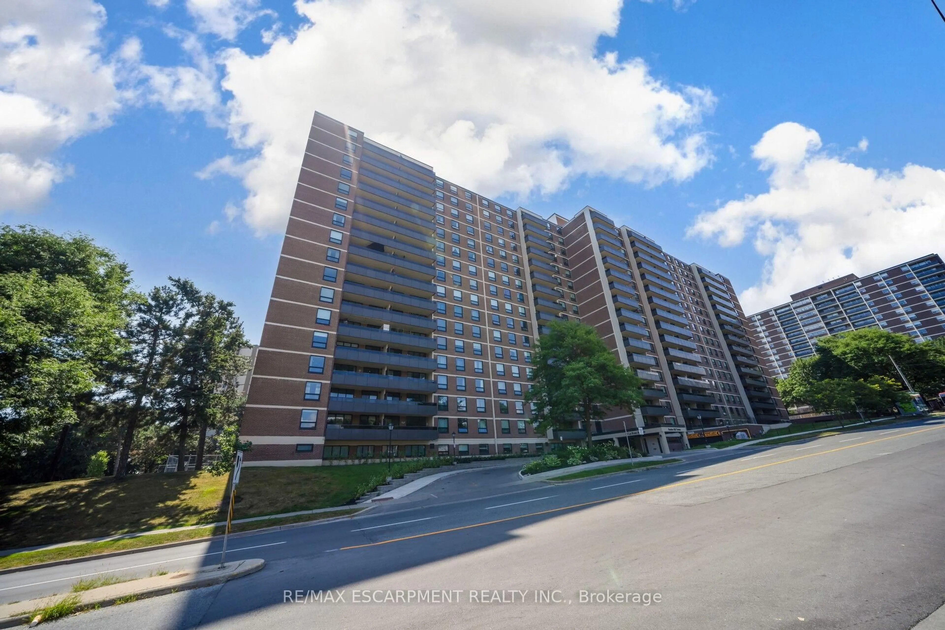 A pic from outside/outdoor area/front of a property/back of a property/a pic from drone, unknown for 15 La Rose Ave #1403, Toronto Ontario M9P 1A7