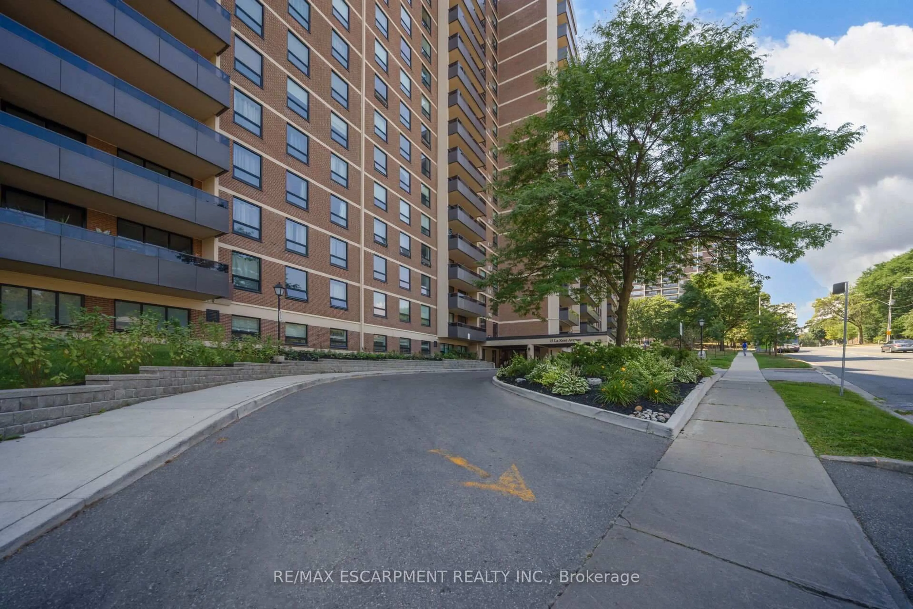 A pic from outside/outdoor area/front of a property/back of a property/a pic from drone, unknown for 15 La Rose Ave #1403, Toronto Ontario M9P 1A7