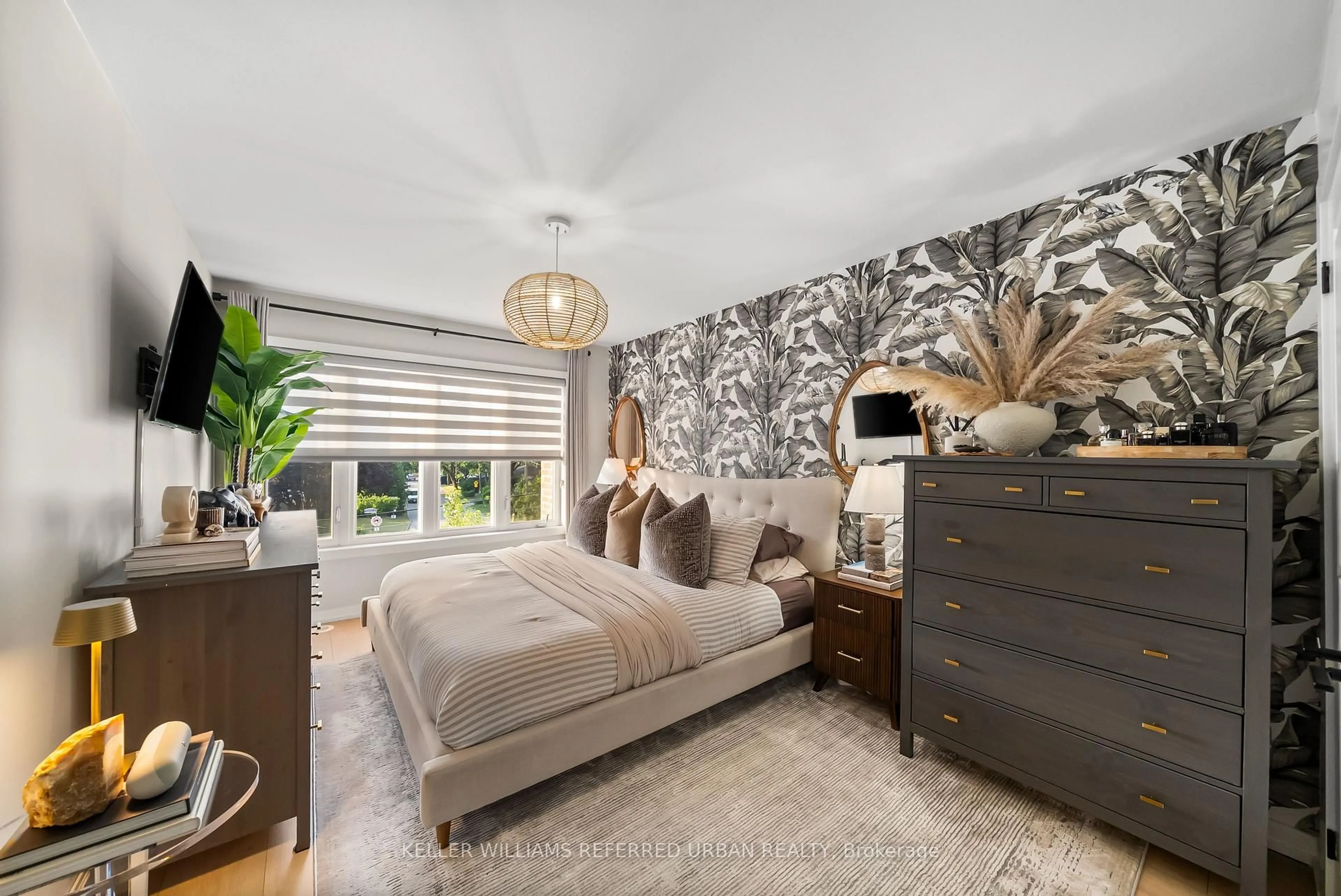 Bedroom with bed, carpet floor for 2335 Sheppard Ave #14, Toronto Ontario M9M 0B6