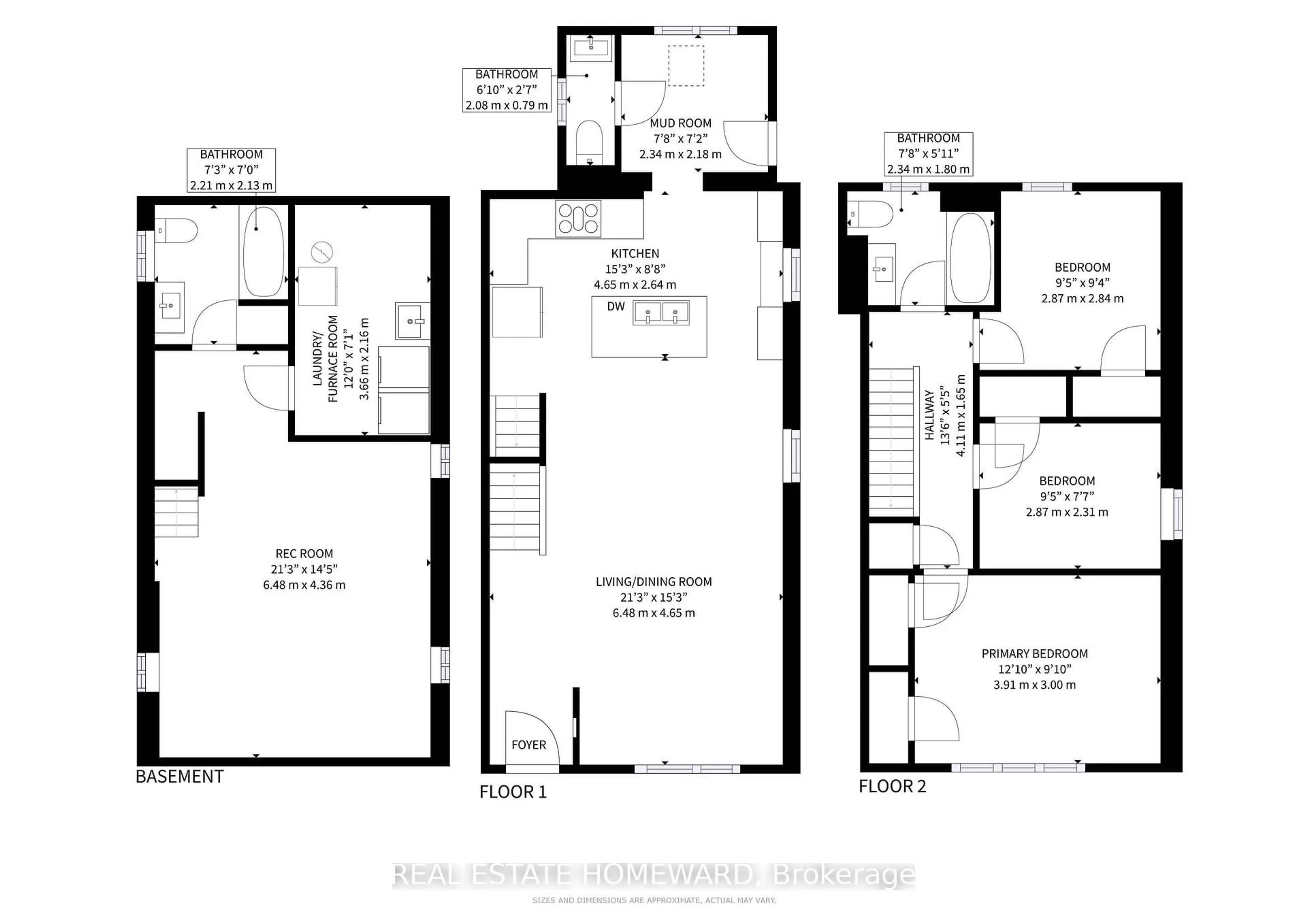 Floor plan for 48 Holley Ave, Toronto Ontario M9N 2C5