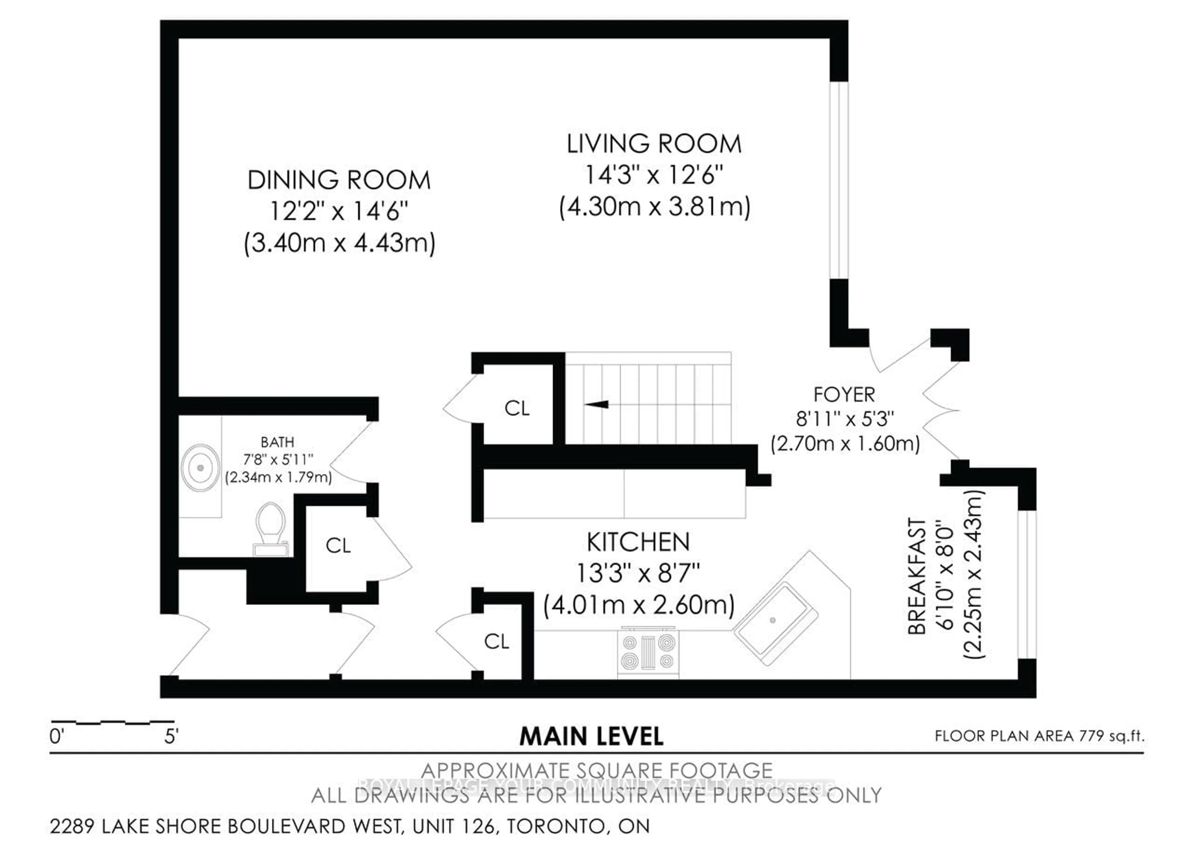 Floor plan for 2289 Lake Shore Blvd #126, Toronto Ontario M8V 3Y2