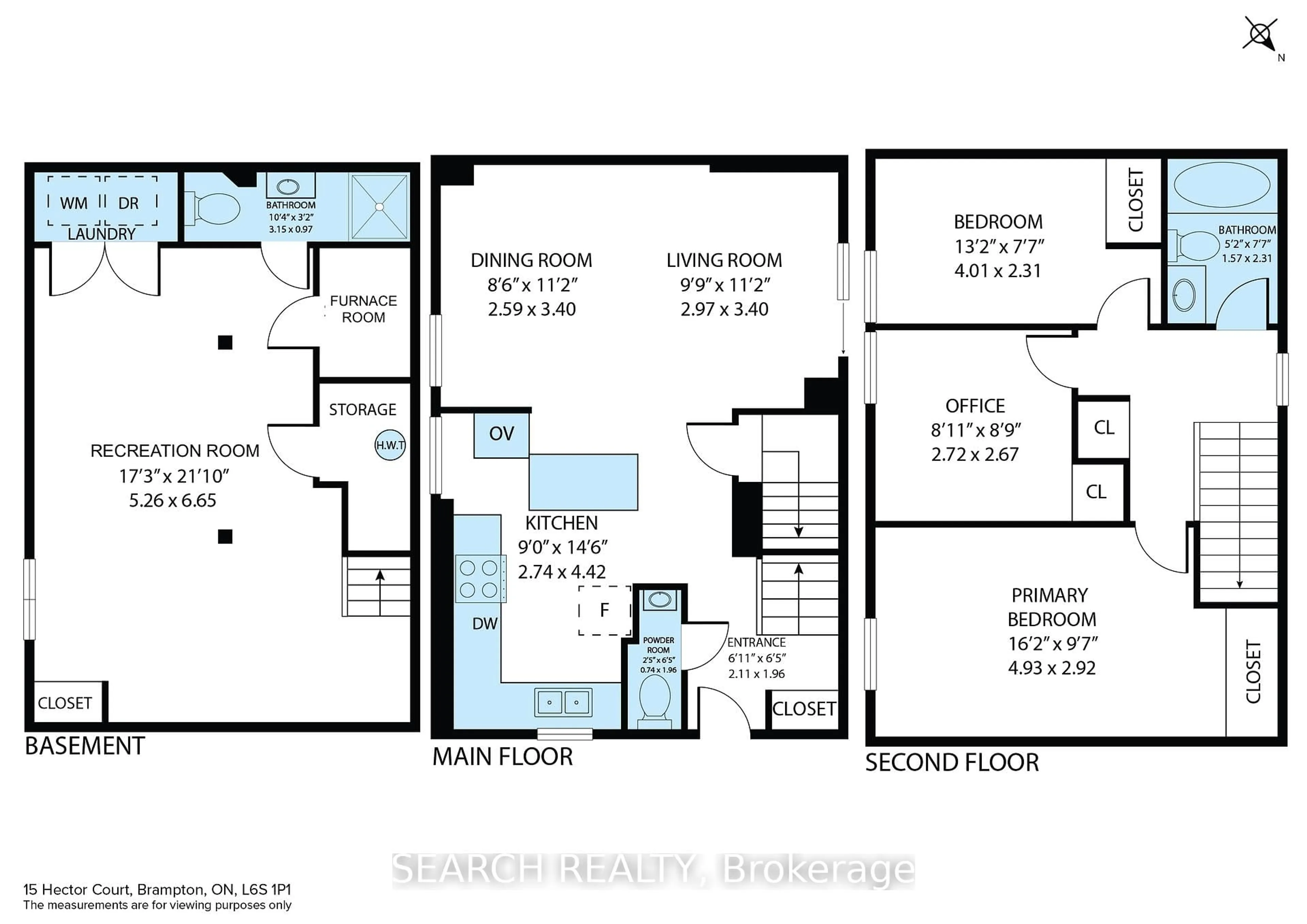 Floor plan for 15 Hector Crt, Brampton Ontario L6S 1P1